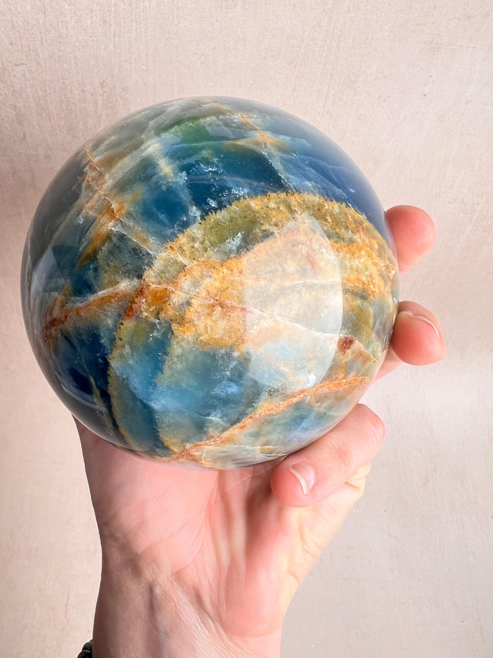 Argentinean Blue Onyx Sphere: Healing Crystal Decor, Collector Mineral