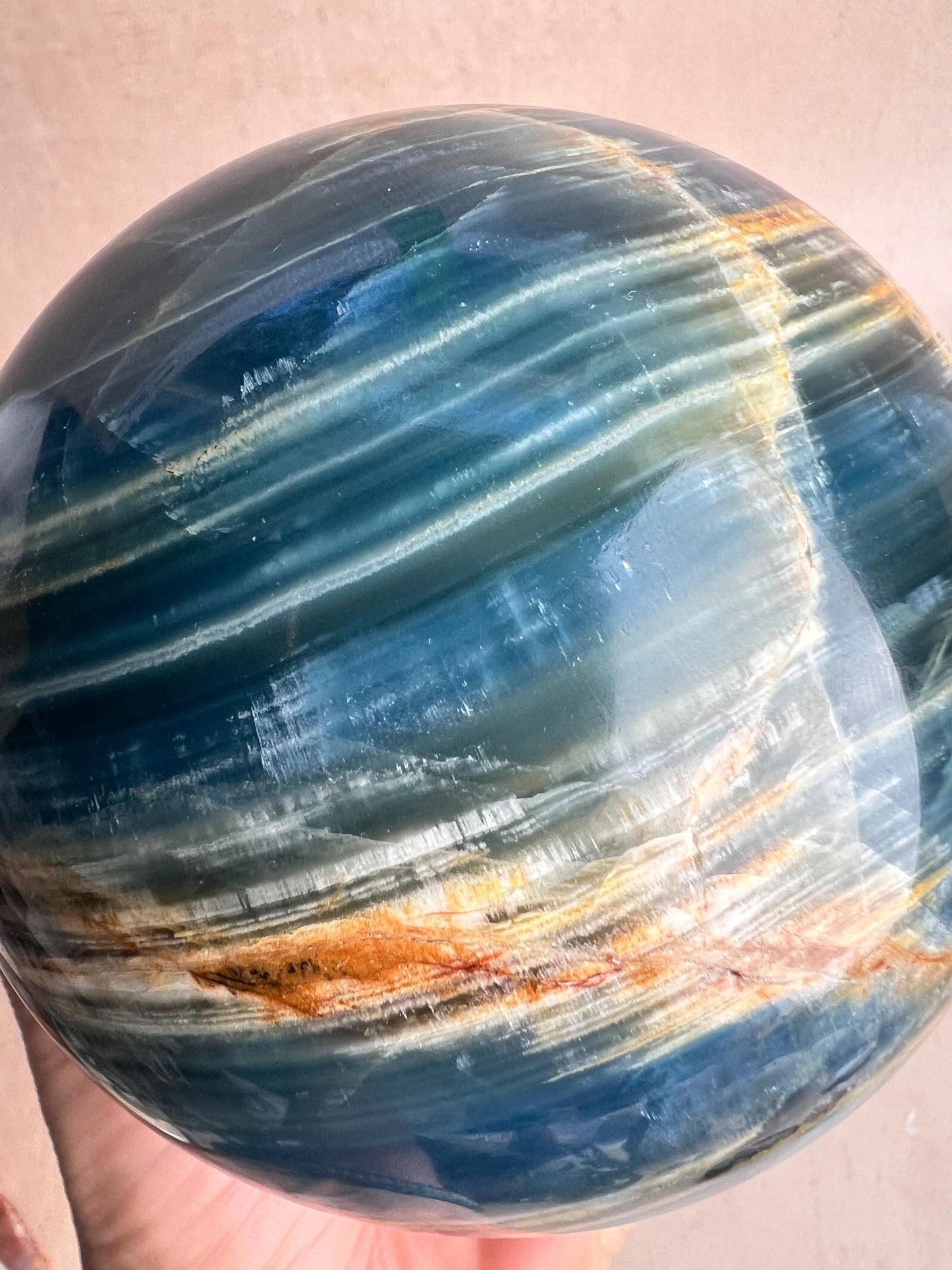 Argentinean Blue Onyx Sphere: Healing Crystal Decor, Collector Mineral