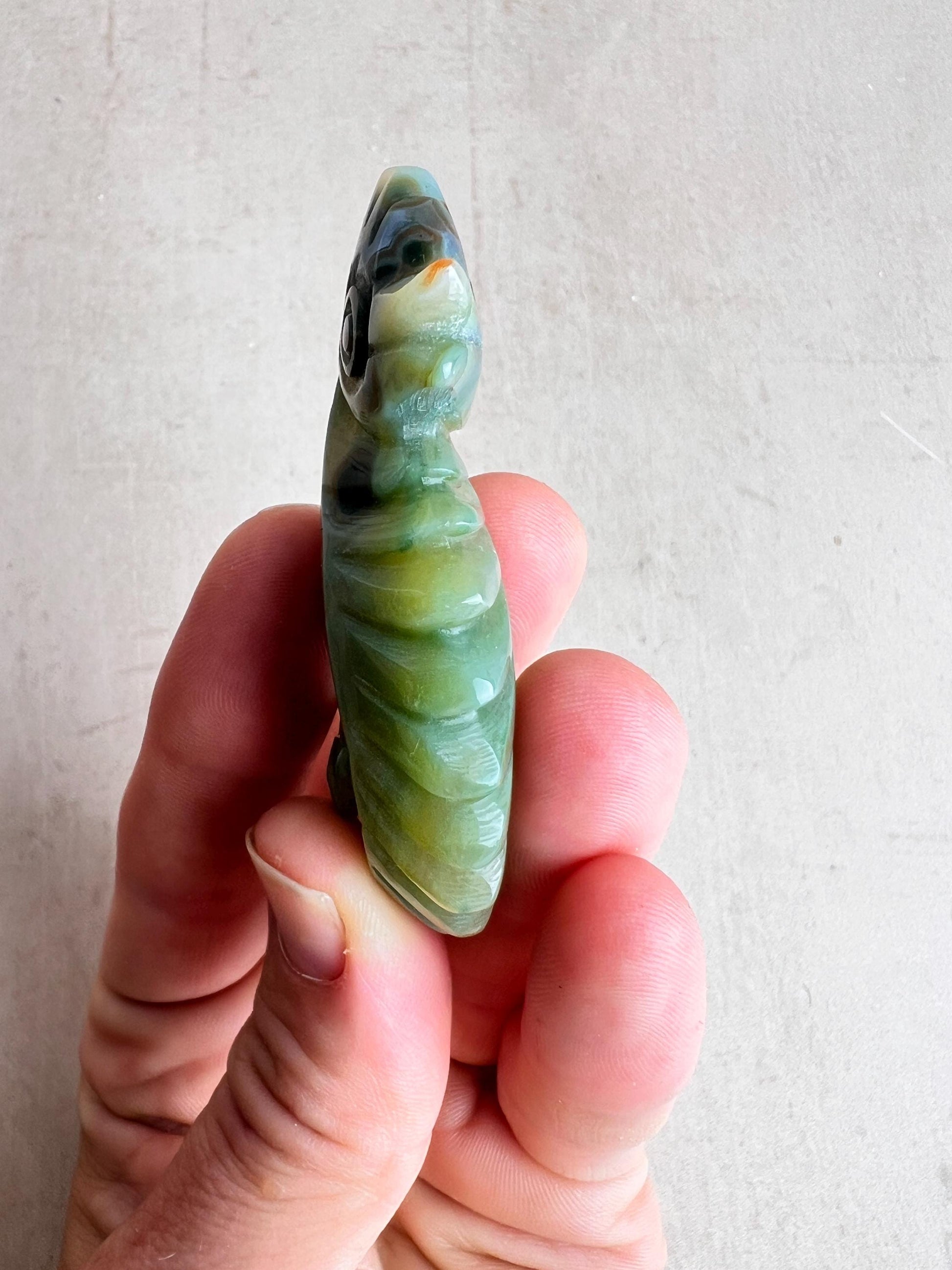 Ocean Jasper Carved Seahorse: Coastal Crystal Figurine
