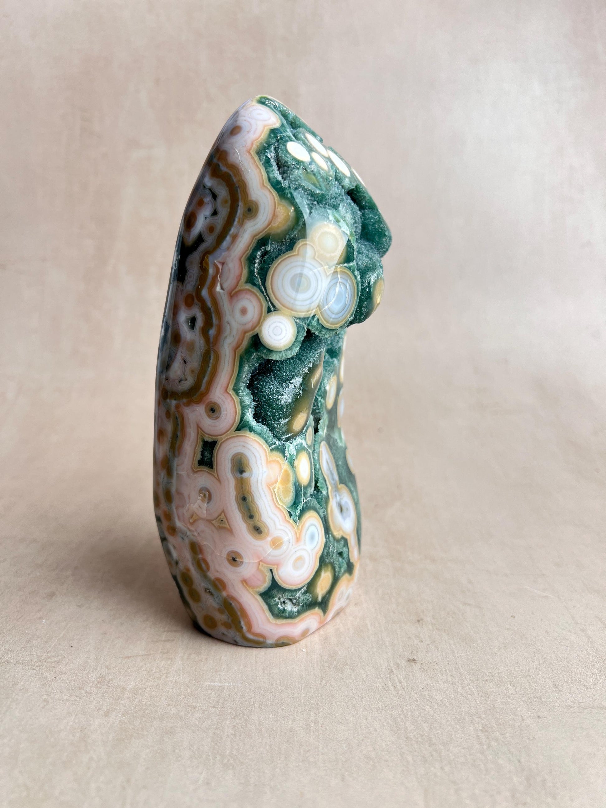 Vein 8 Ocean Jasper Freeform: Botryoidal Druzy, Madagascar Collector's Crystal
