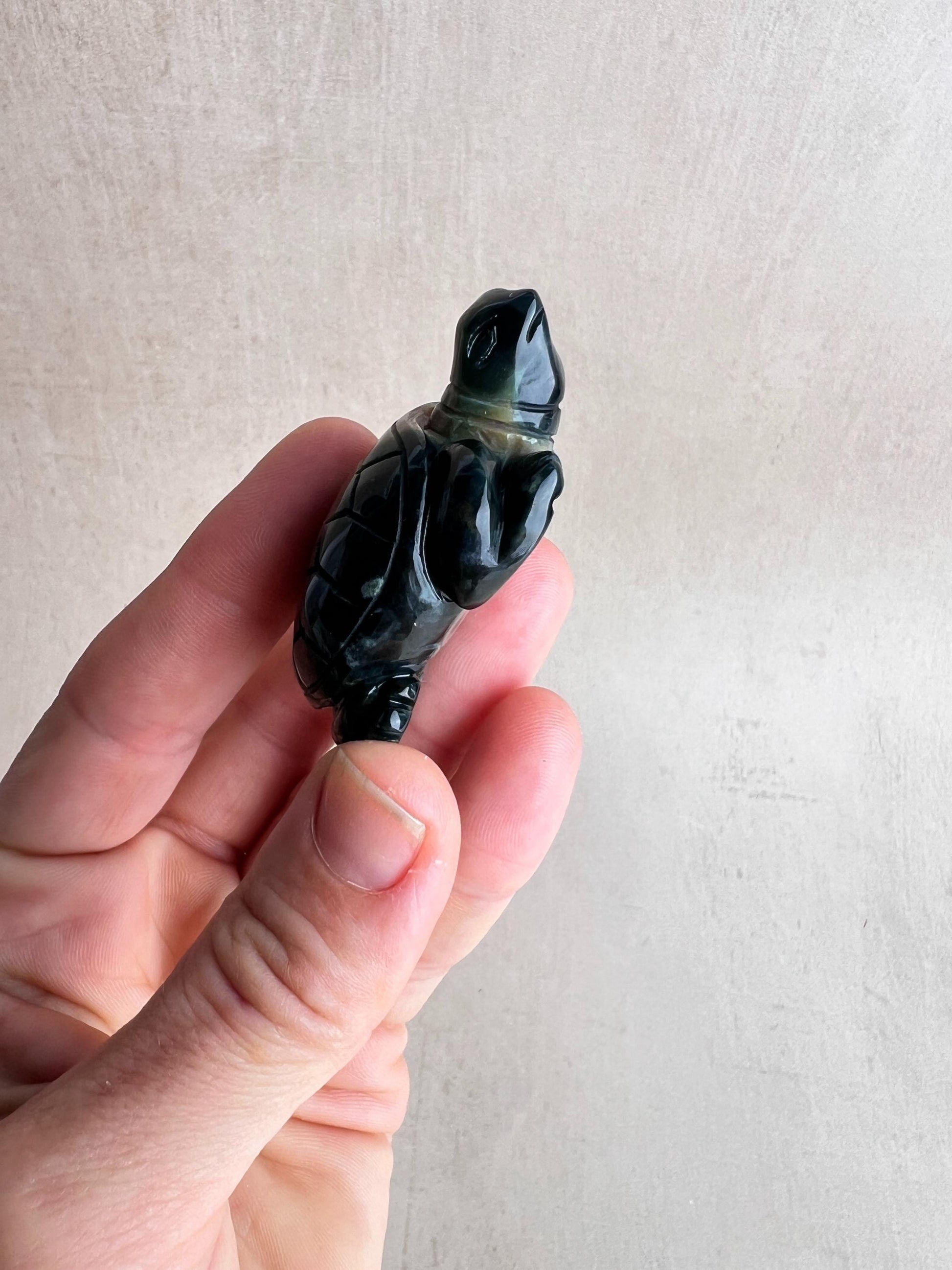 Ocean Jasper Carved Turtle: Marovato Crystal Figurine
