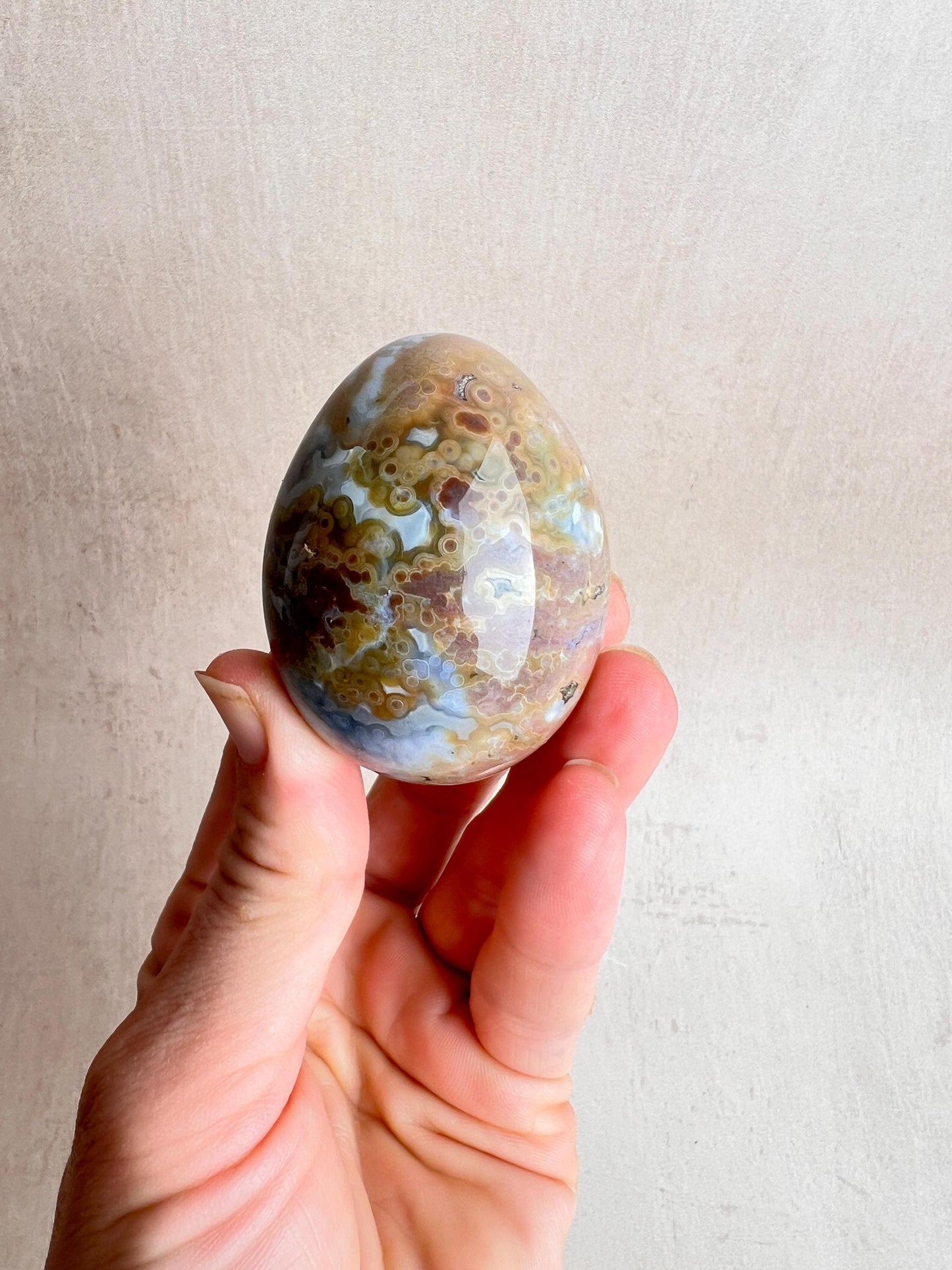 Ocean Jasper Egg: Natural Healing Crystal for Meditation & Chakra Work