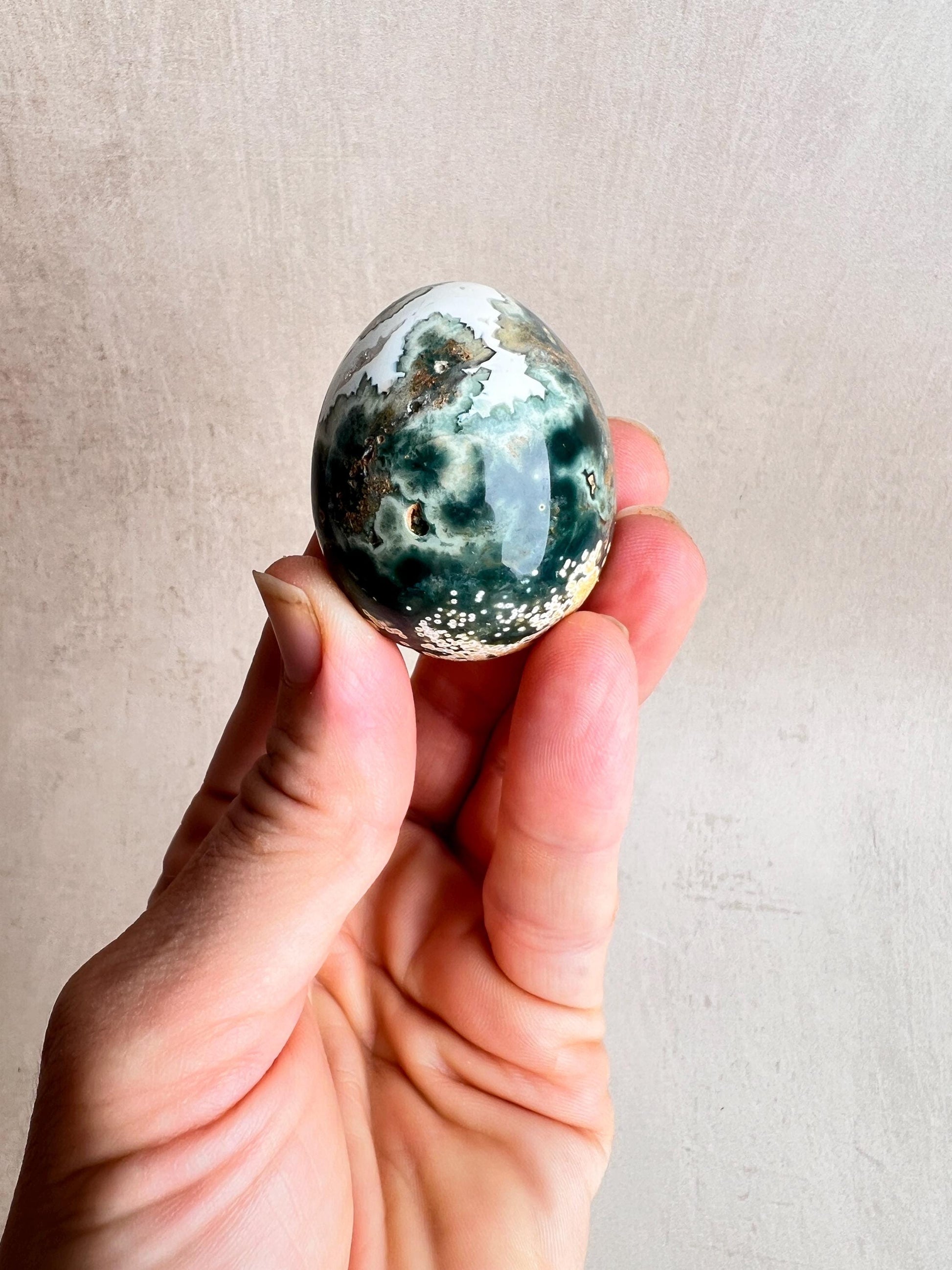 Ocean Jasper Egg: Natural Healing Crystal for Meditation & Chakra Work