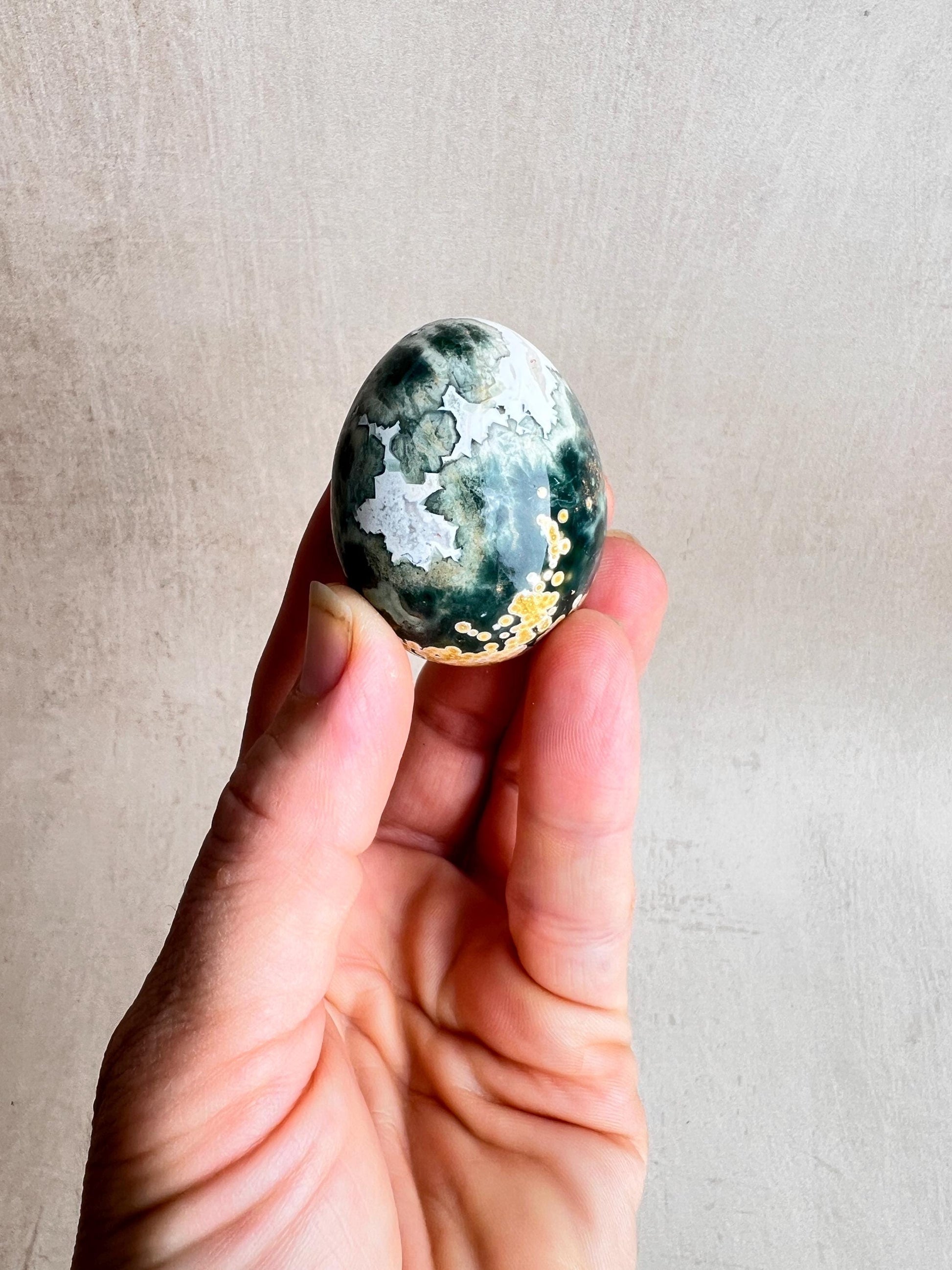 Ocean Jasper Egg: Natural Healing Crystal for Meditation & Chakra Work