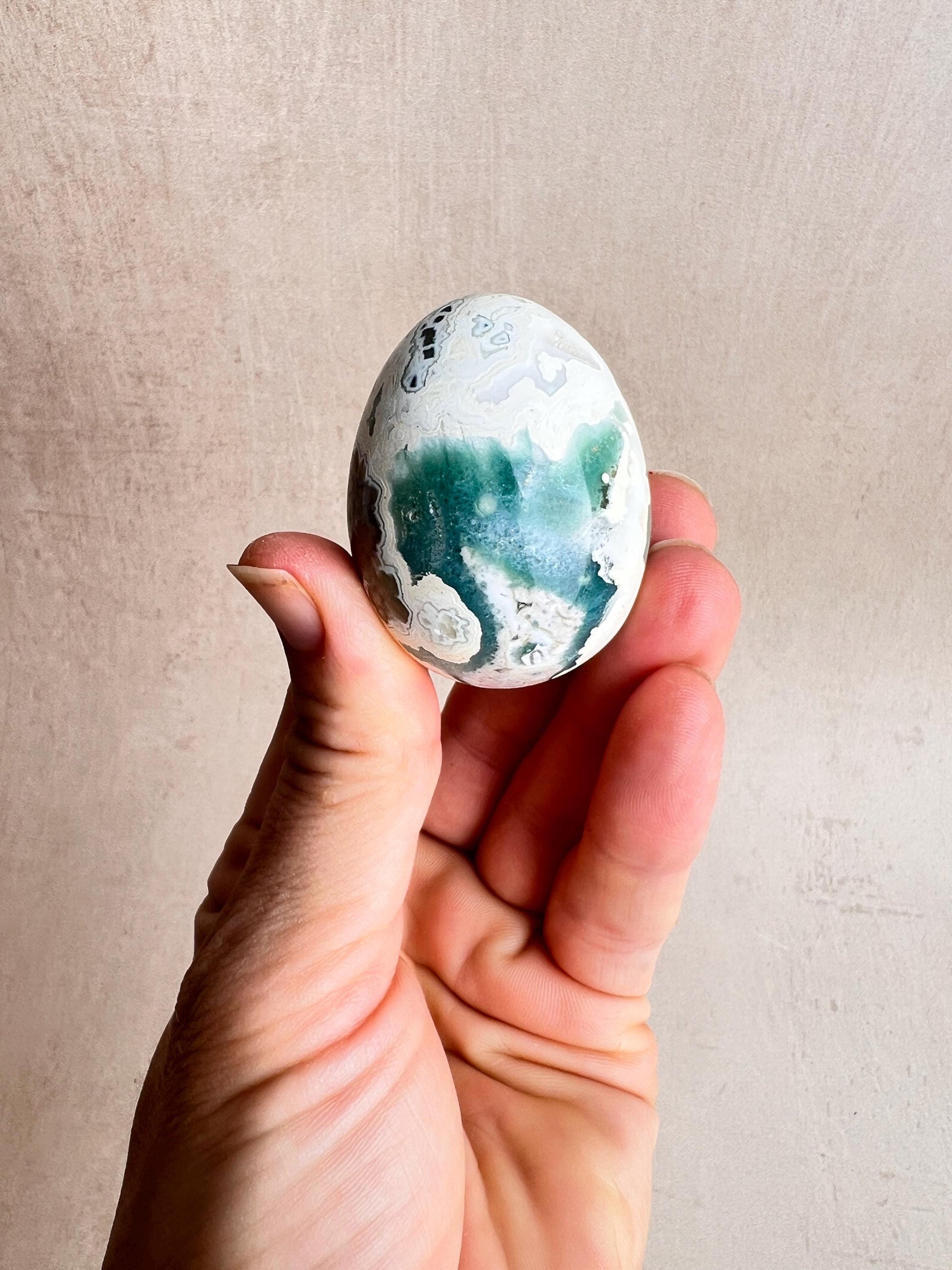 Ocean Jasper Egg: Natural Healing Crystal for Meditation & Chakra Work