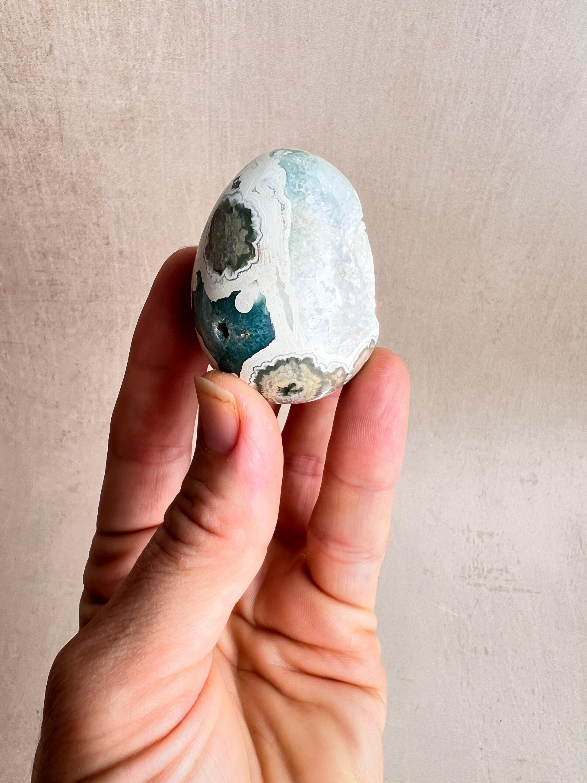 Ocean Jasper Egg: Natural Healing Crystal for Meditation & Chakra Work