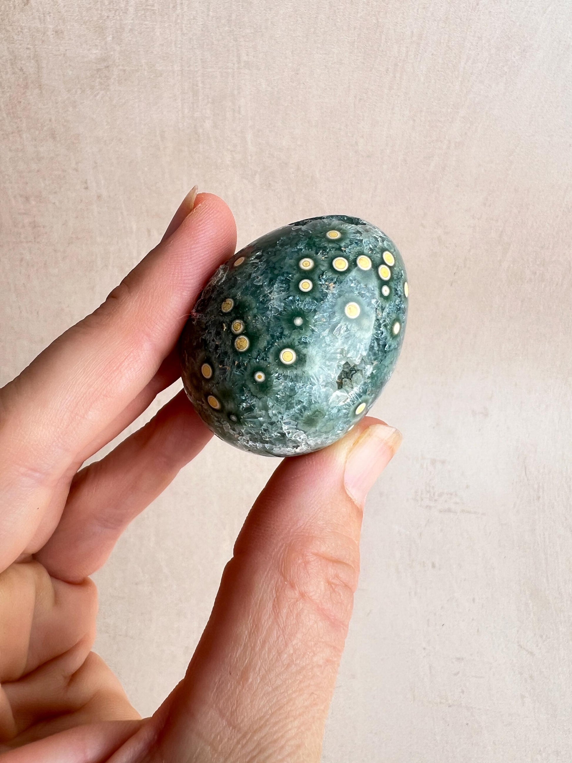 Ocean Jasper Egg: Natural Healing Crystal for Meditation & Chakra Work