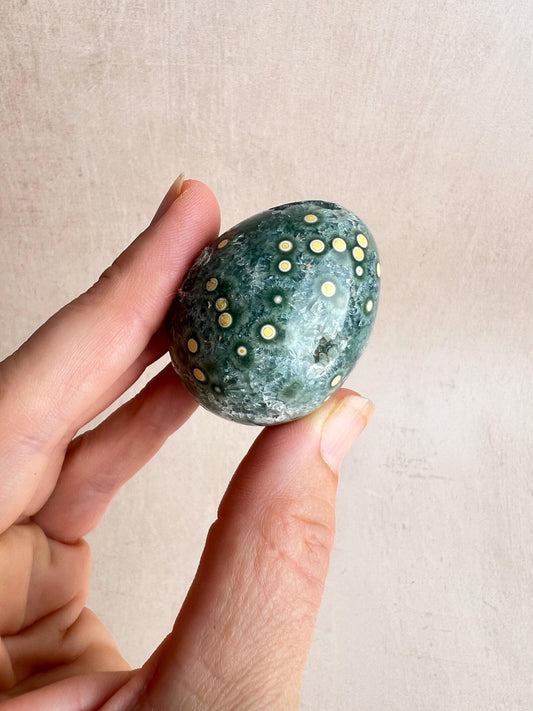 Ocean Jasper Egg: Natural Healing Crystal for Meditation & Chakra Work