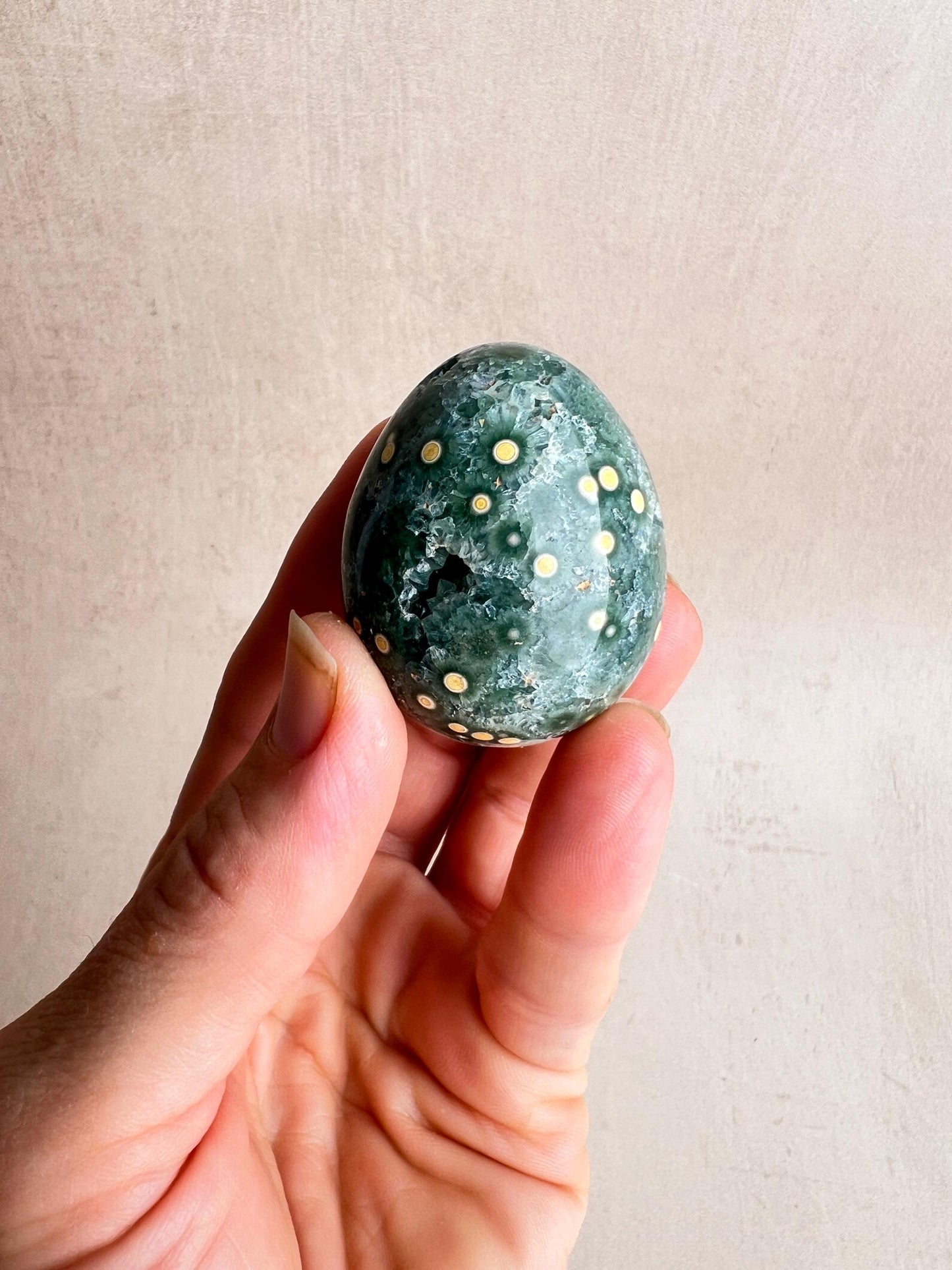 Ocean Jasper Egg: Natural Healing Crystal for Meditation & Chakra Work