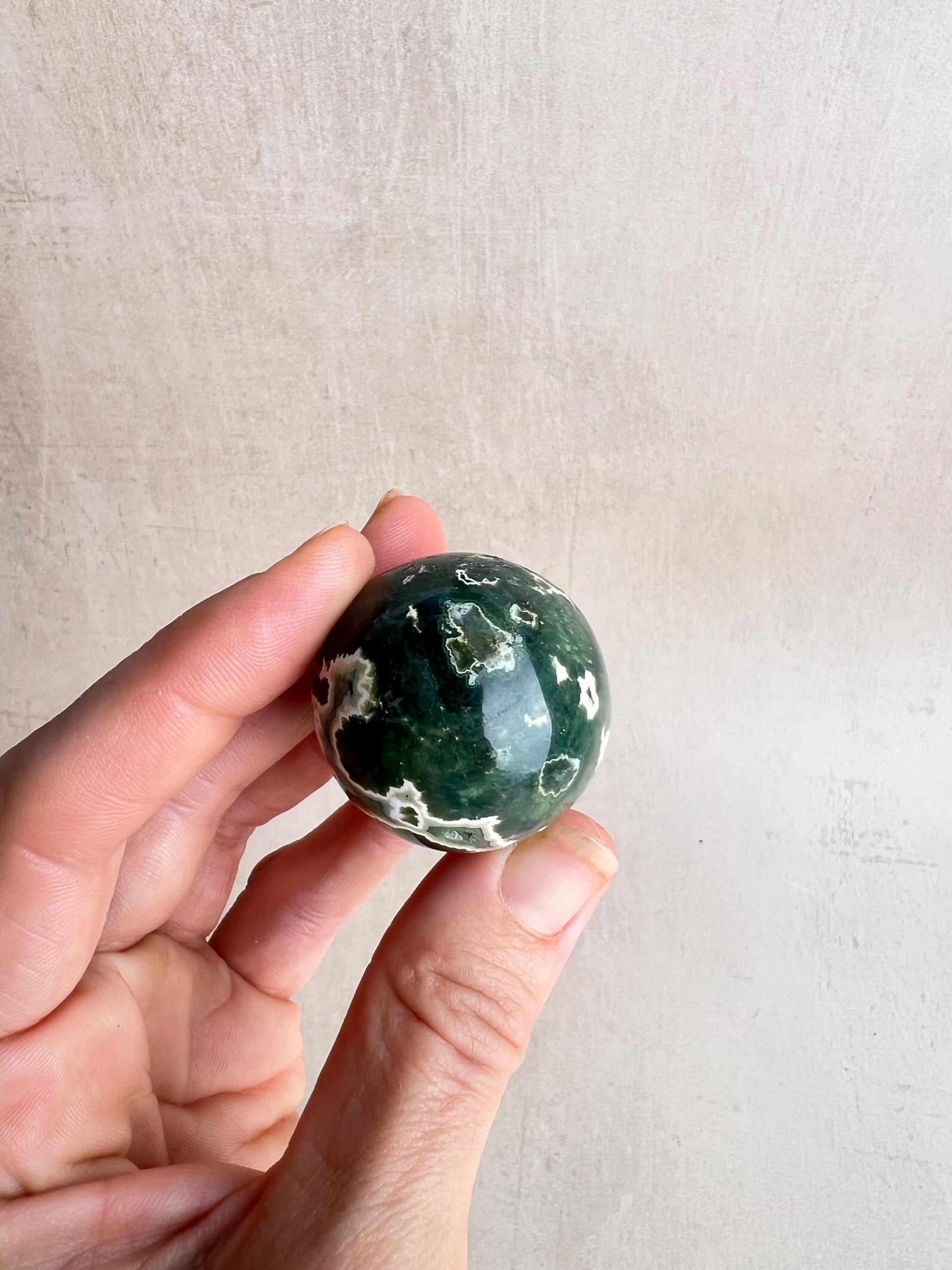 Polished Ocean Jasper Egg – Natural Calming Crystal, Meditation Stone (44 mm)