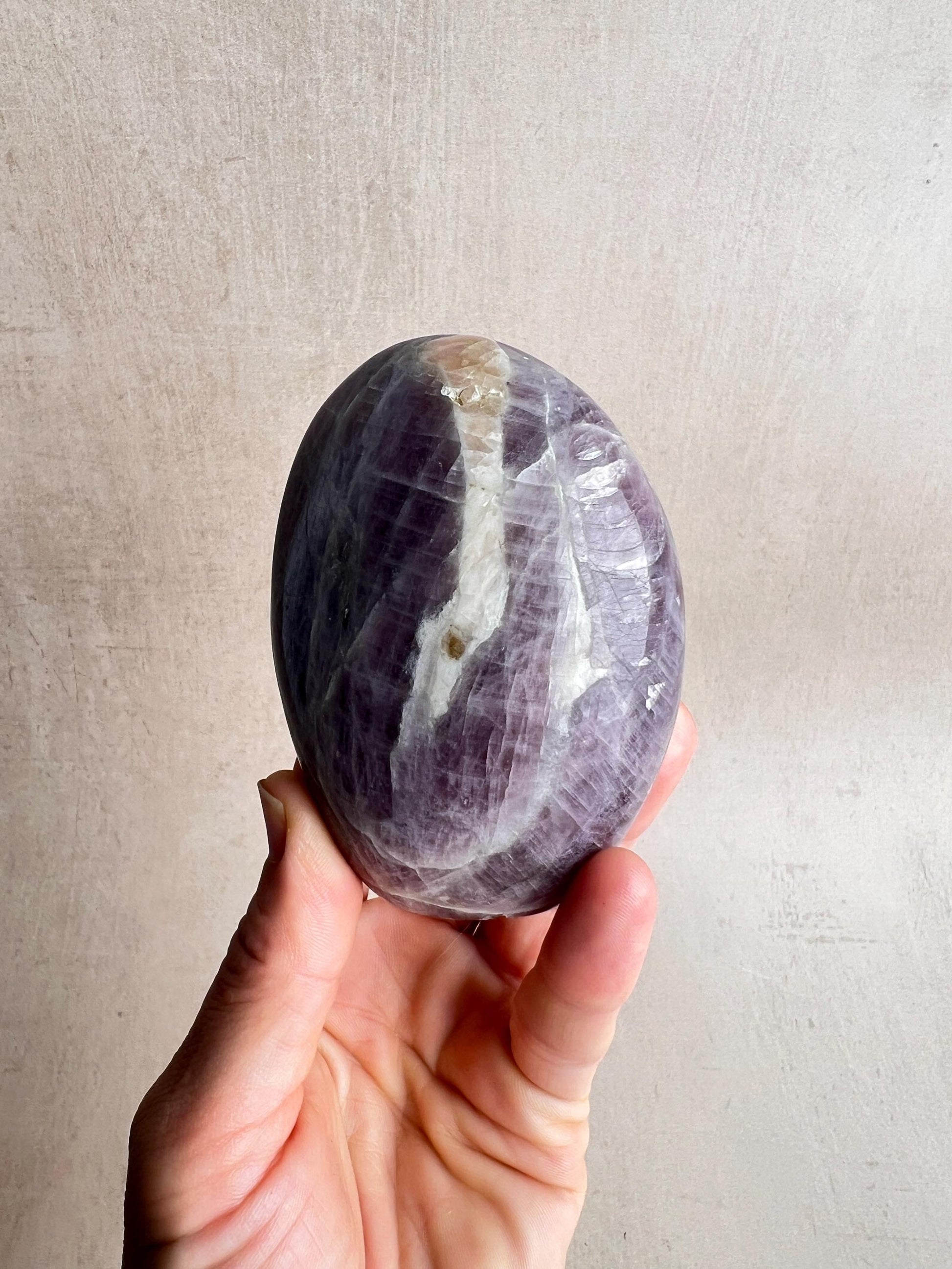 Purple Anhydrite Freeform: Calcite & Epidote - Reiki Healing Crystal