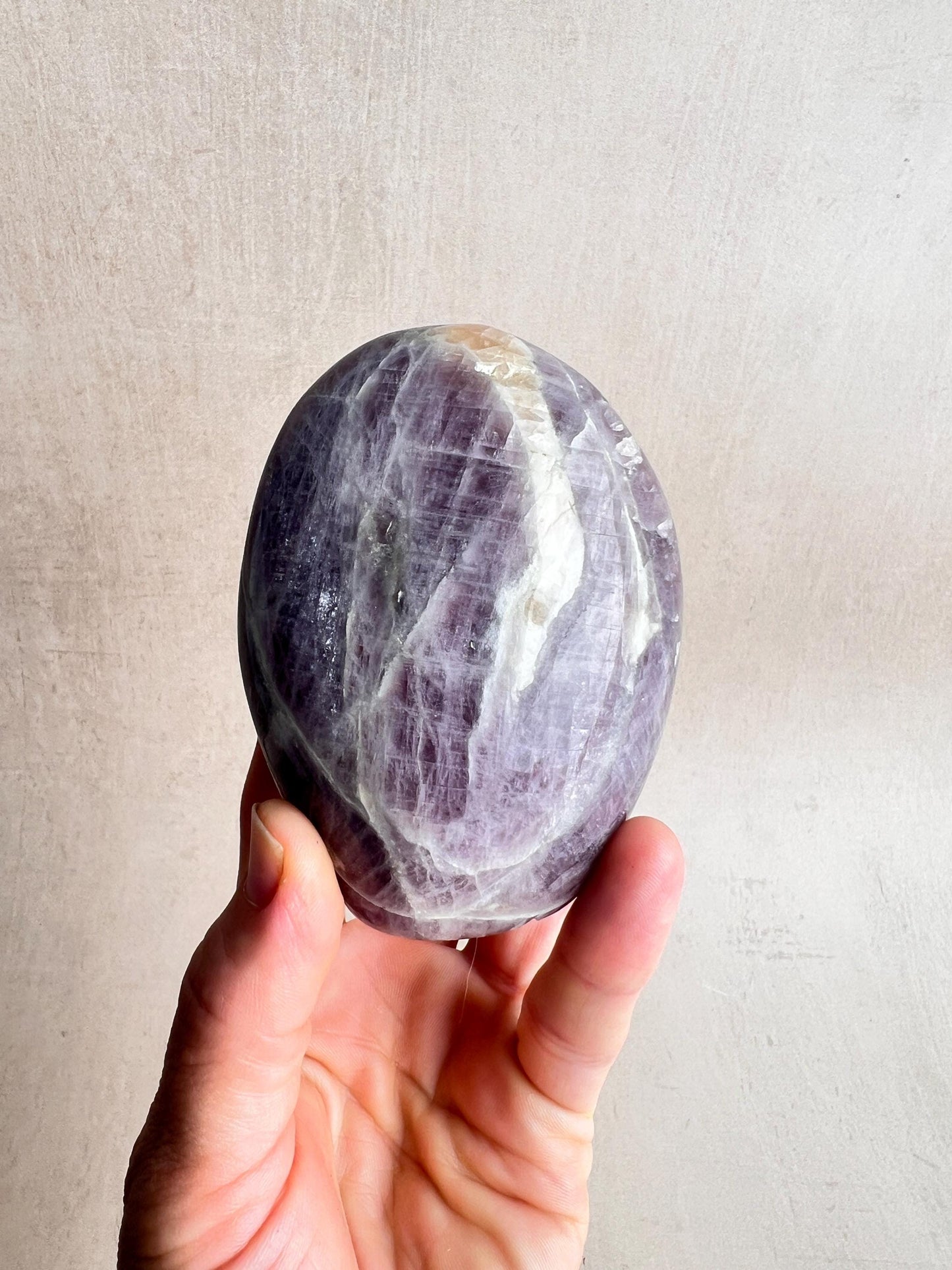Purple Anhydrite Freeform: Calcite & Epidote - Reiki Healing Crystal