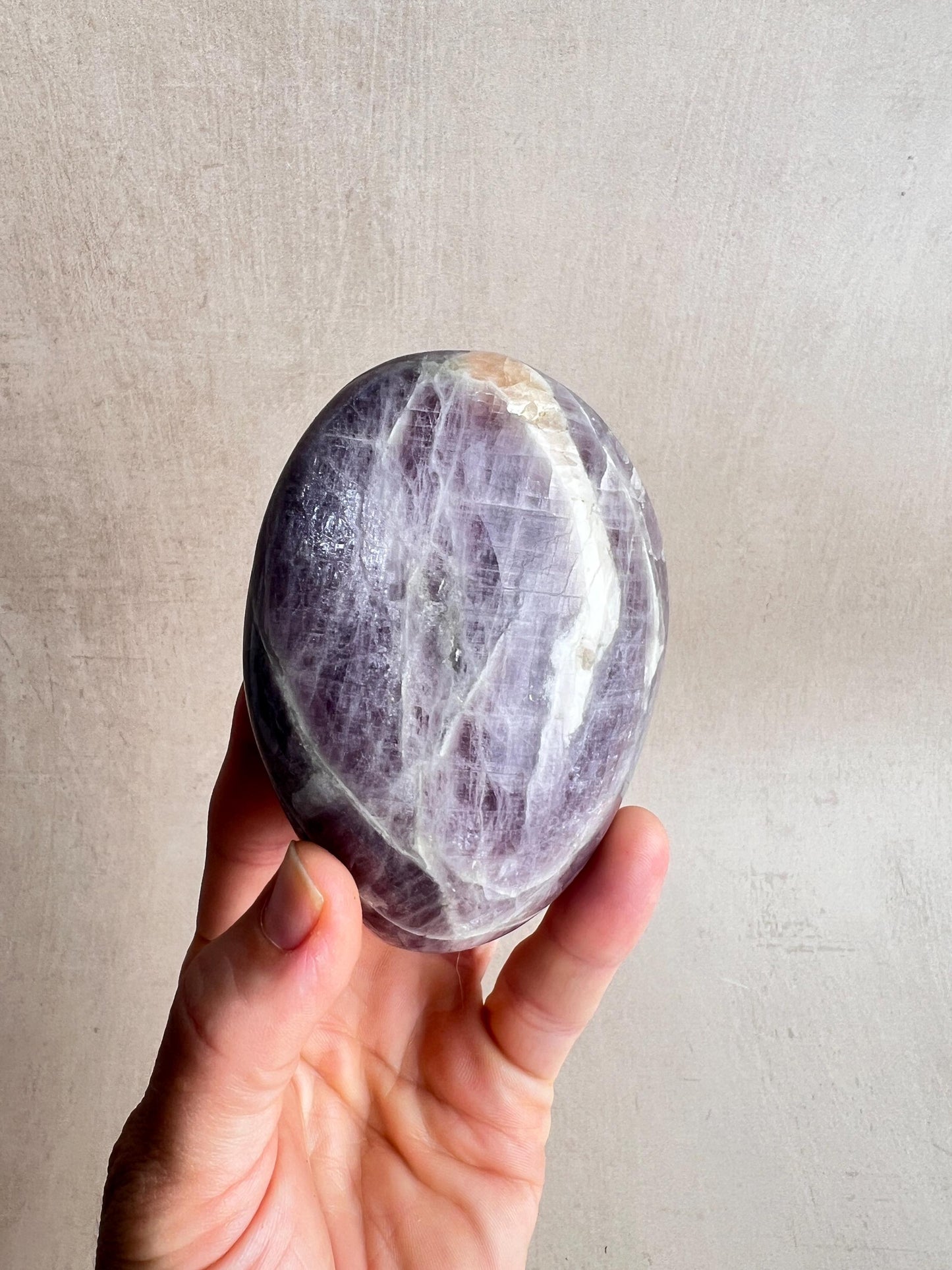 Purple Anhydrite Freeform: Calcite & Epidote - Reiki Healing Crystal