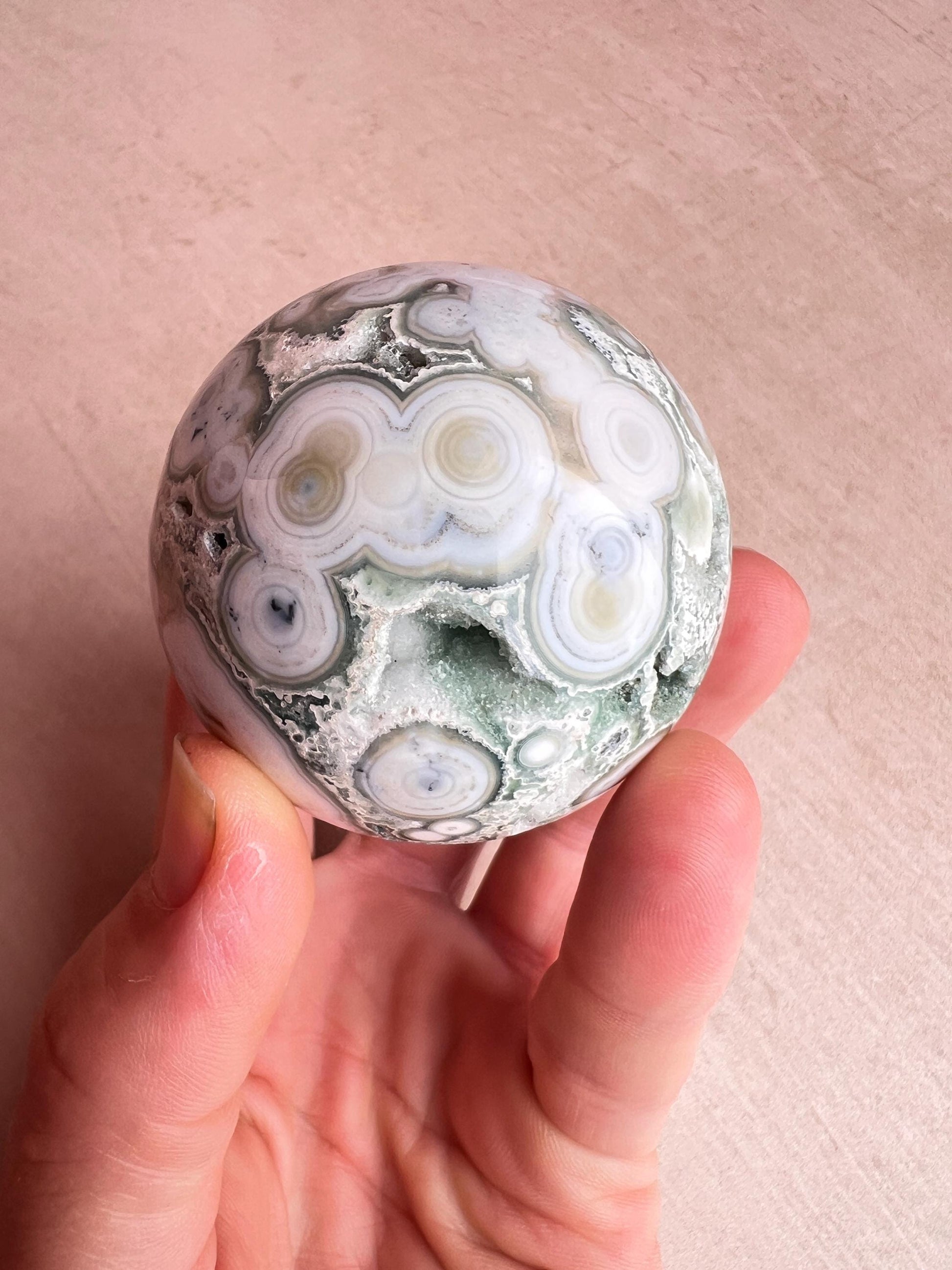 Ocean Jasper Sphere : Polished Crystal Ball, Vein 8