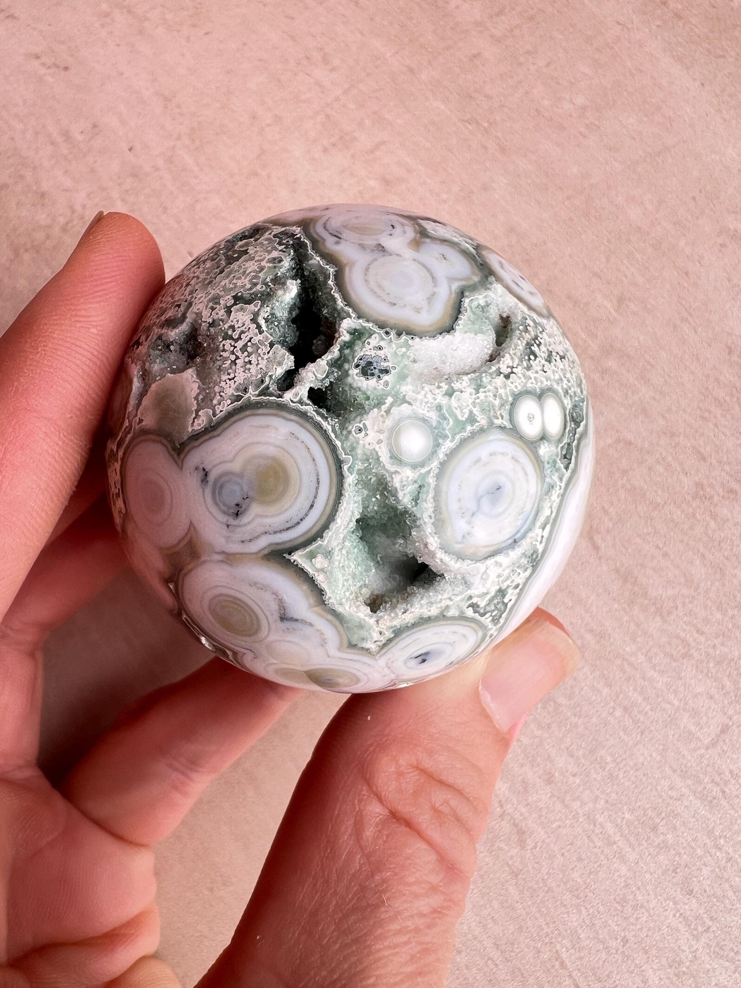 Ocean Jasper Sphere : Polished Crystal Ball, Vein 8