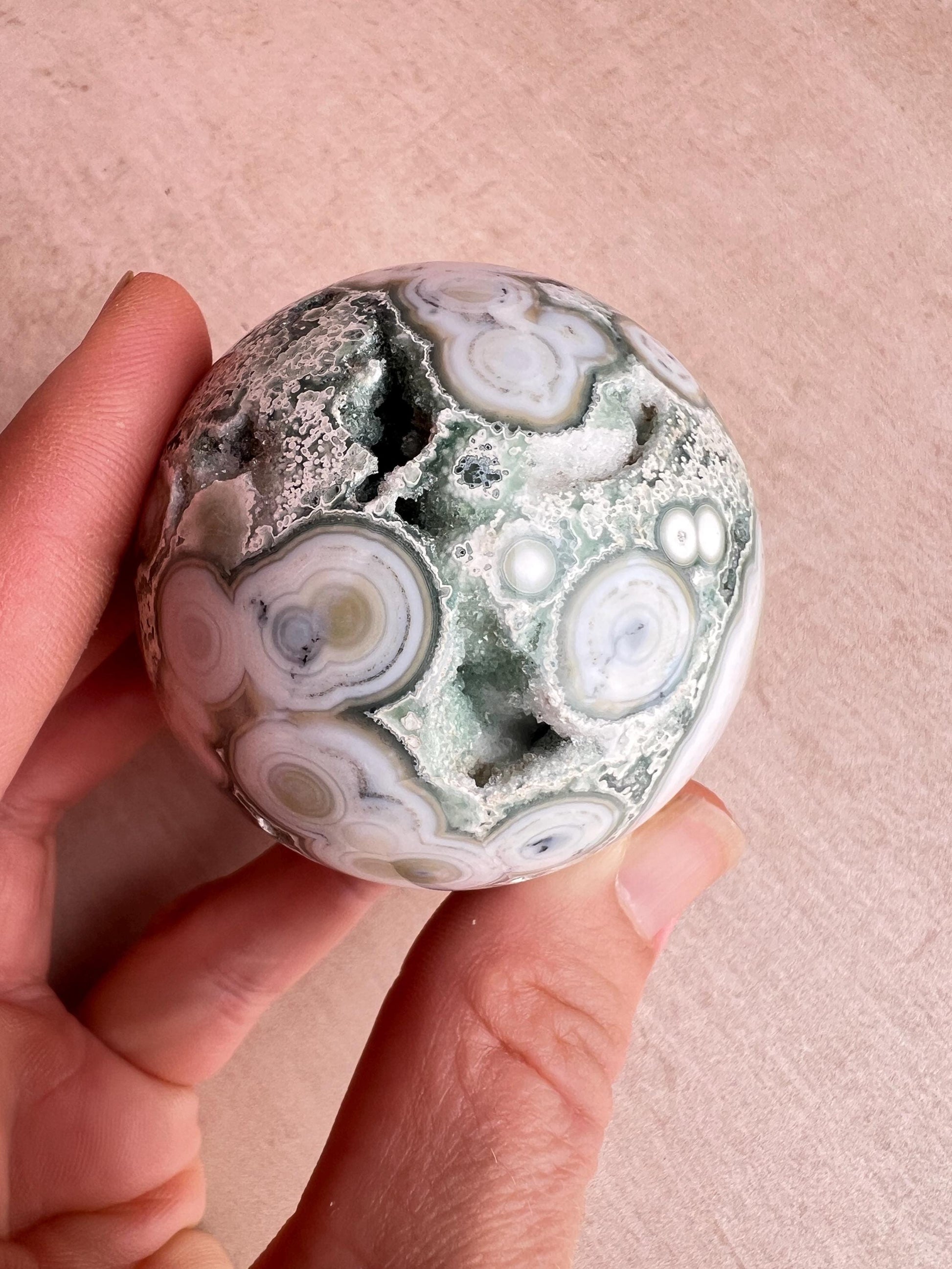 Ocean Jasper Sphere : Polished Crystal Ball, Vein 8
