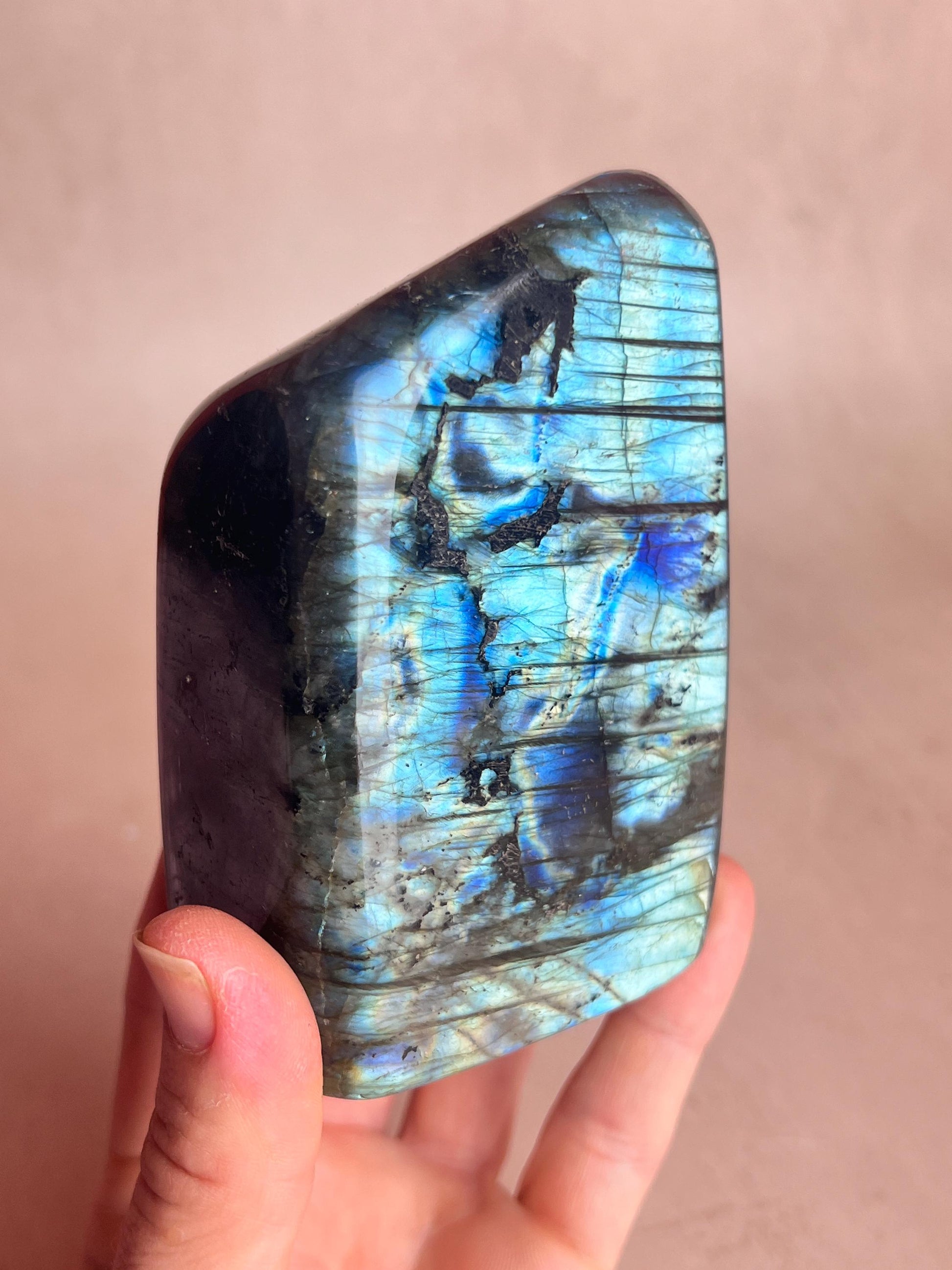 Polished Labradorite Free Form: Blue Flash Crystal, Spiritual Decor