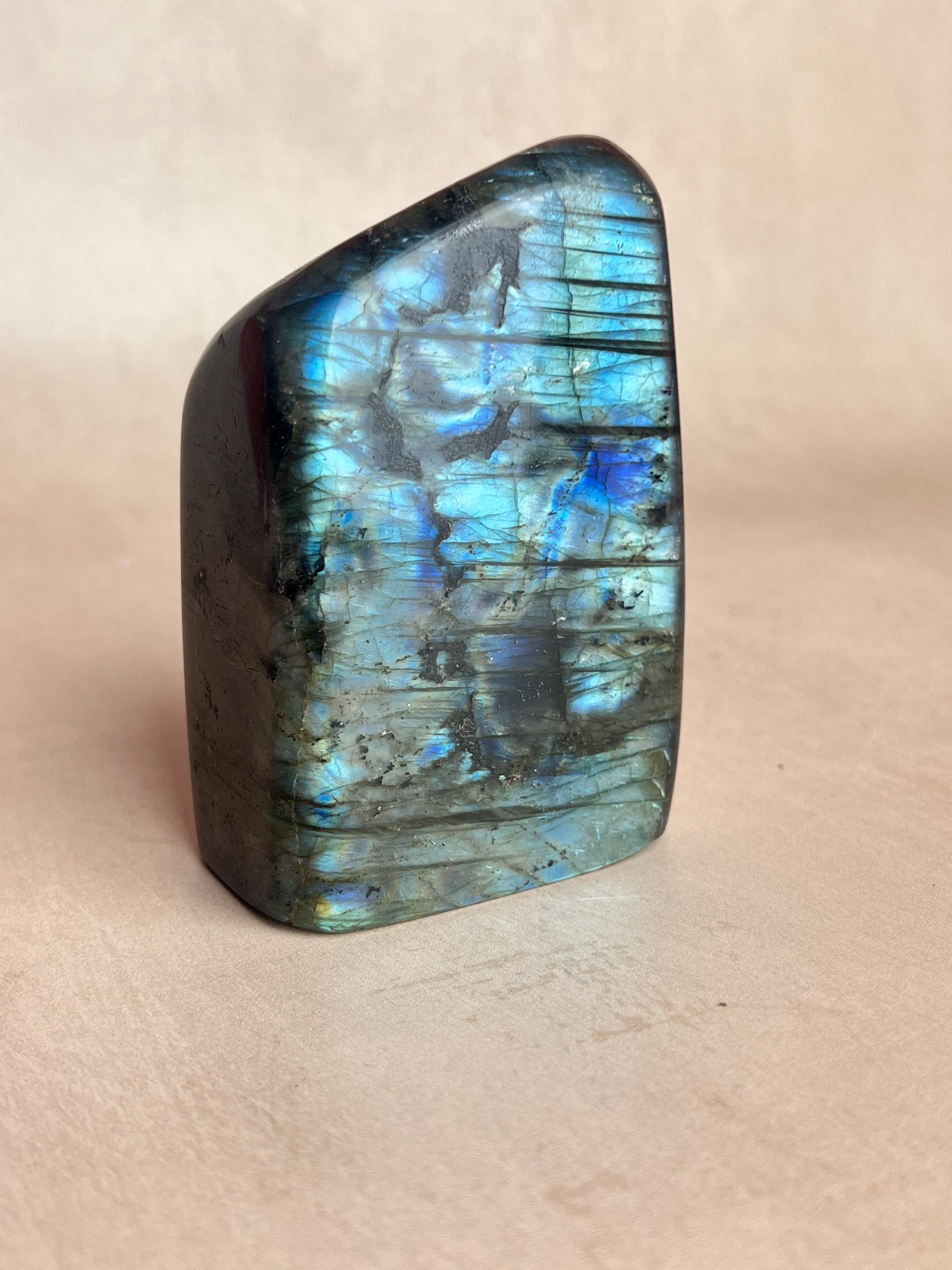 Polished Labradorite Free Form: Blue Flash Crystal, Spiritual Decor