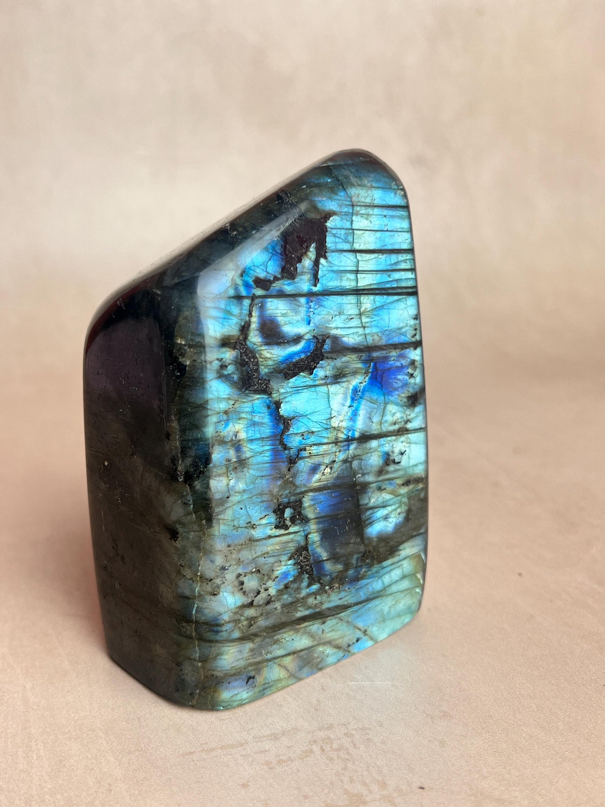 Polished Labradorite Free Form: Blue Flash Crystal, Spiritual Decor