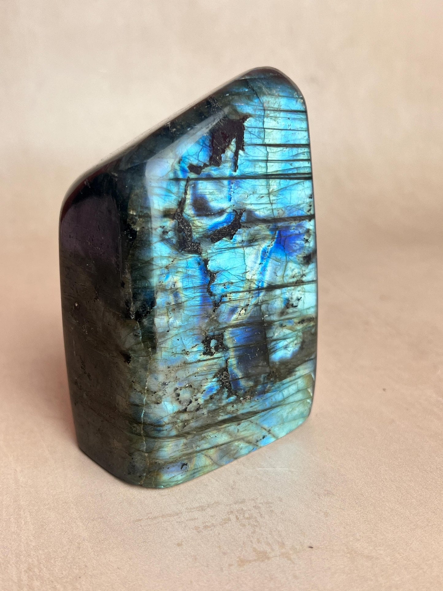 Polished Labradorite Free Form: Blue Flash Crystal, Spiritual Decor