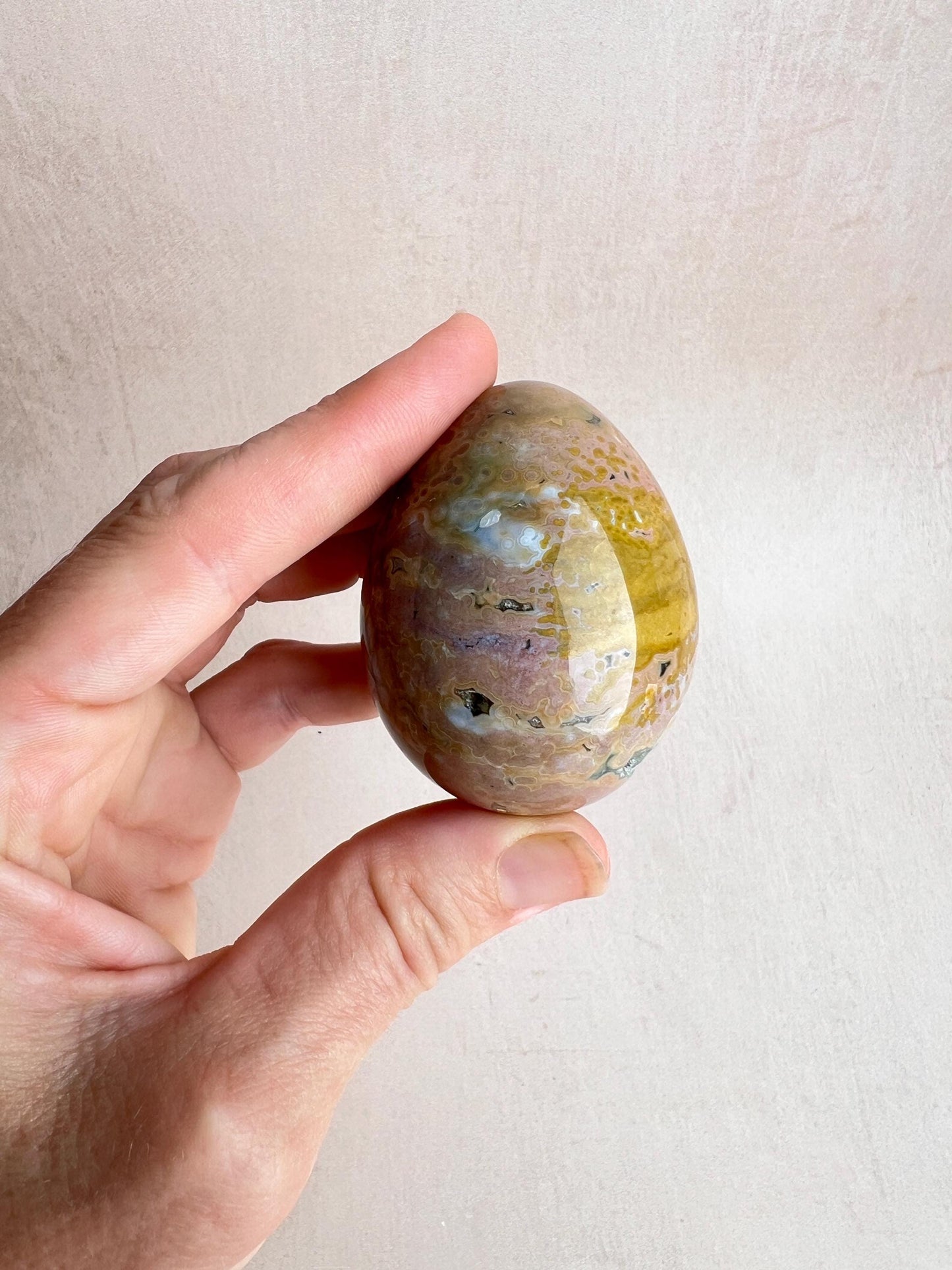 Ocean Jasper Egg: Natural Healing Crystal for Meditation & Chakra Work