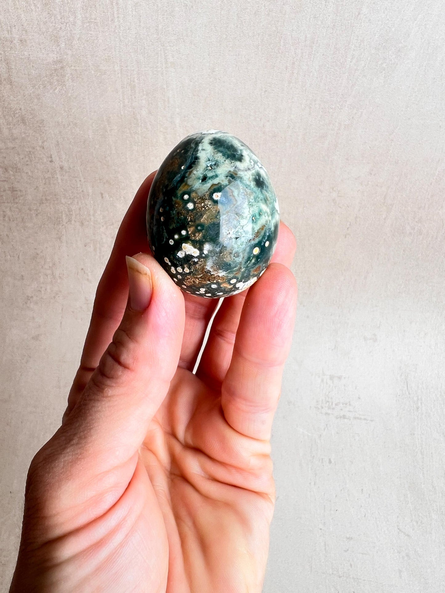 Ocean Jasper Egg: Natural Healing Crystal for Meditation & Chakra Work