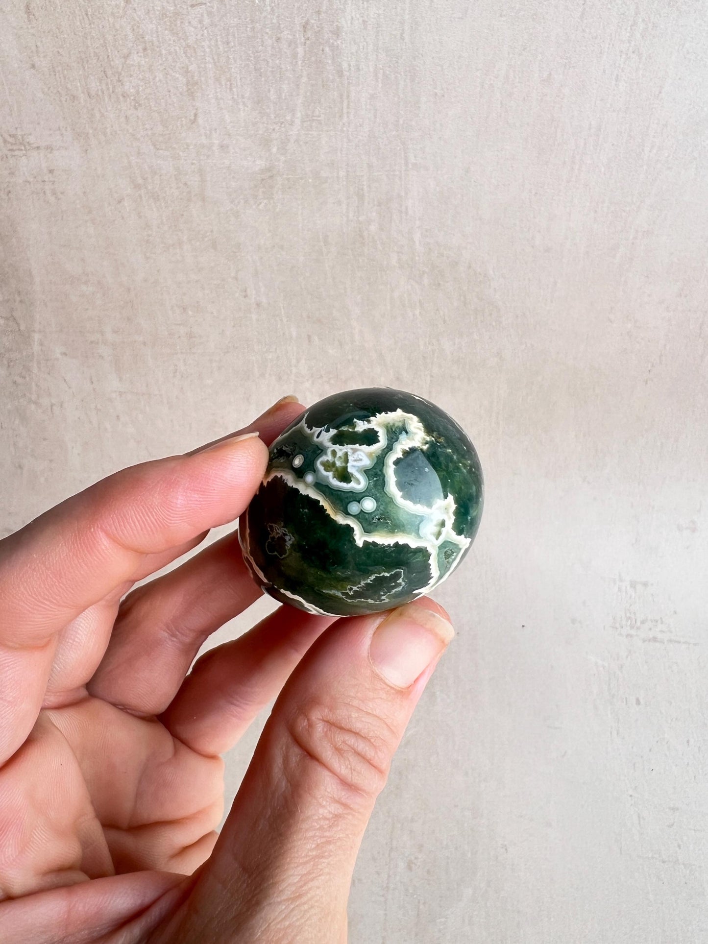 Polished Ocean Jasper Egg – Natural Calming Crystal, Meditation Stone (44 mm)
