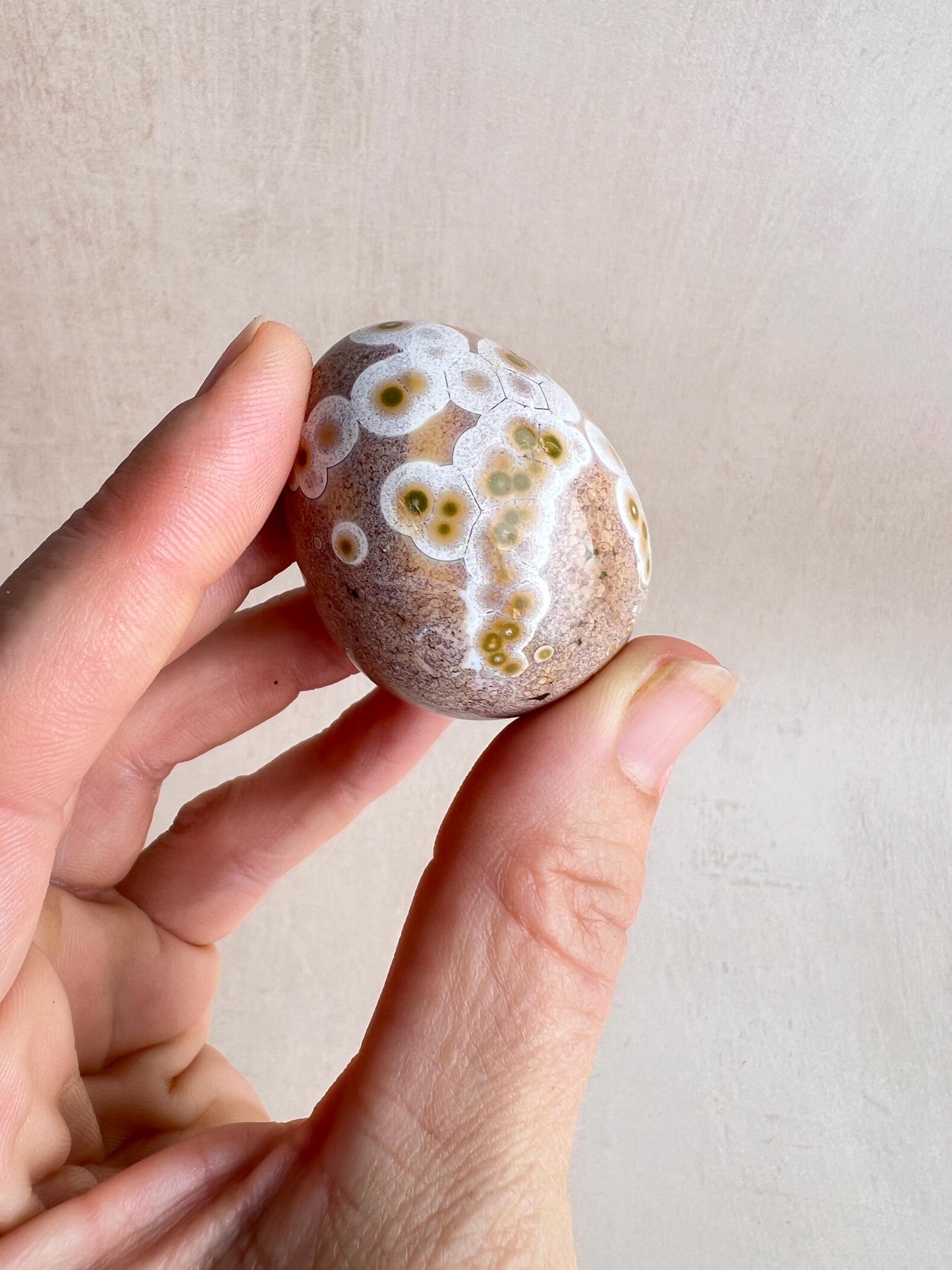 Polished Ocean Jasper Egg – Natural Healing Crystal Decor (43 mm)