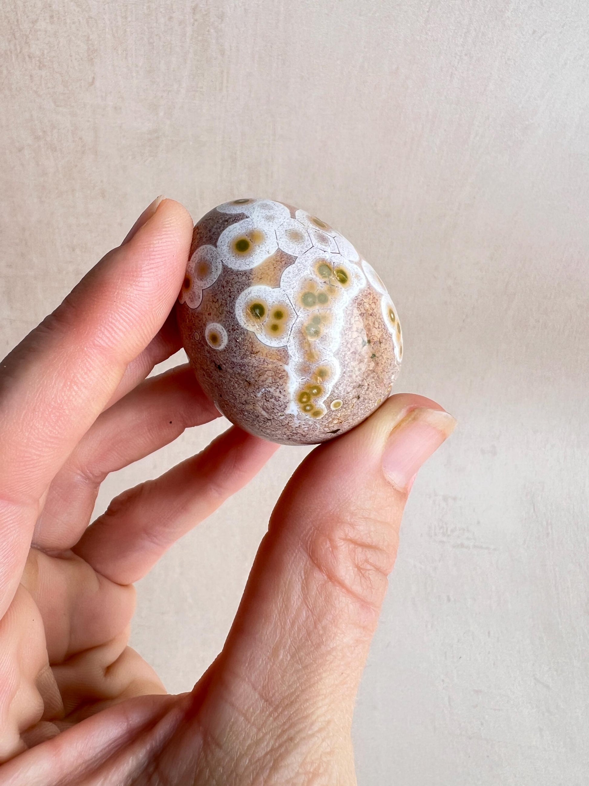 Polished Ocean Jasper Egg – Natural Healing Crystal Decor (43 mm)