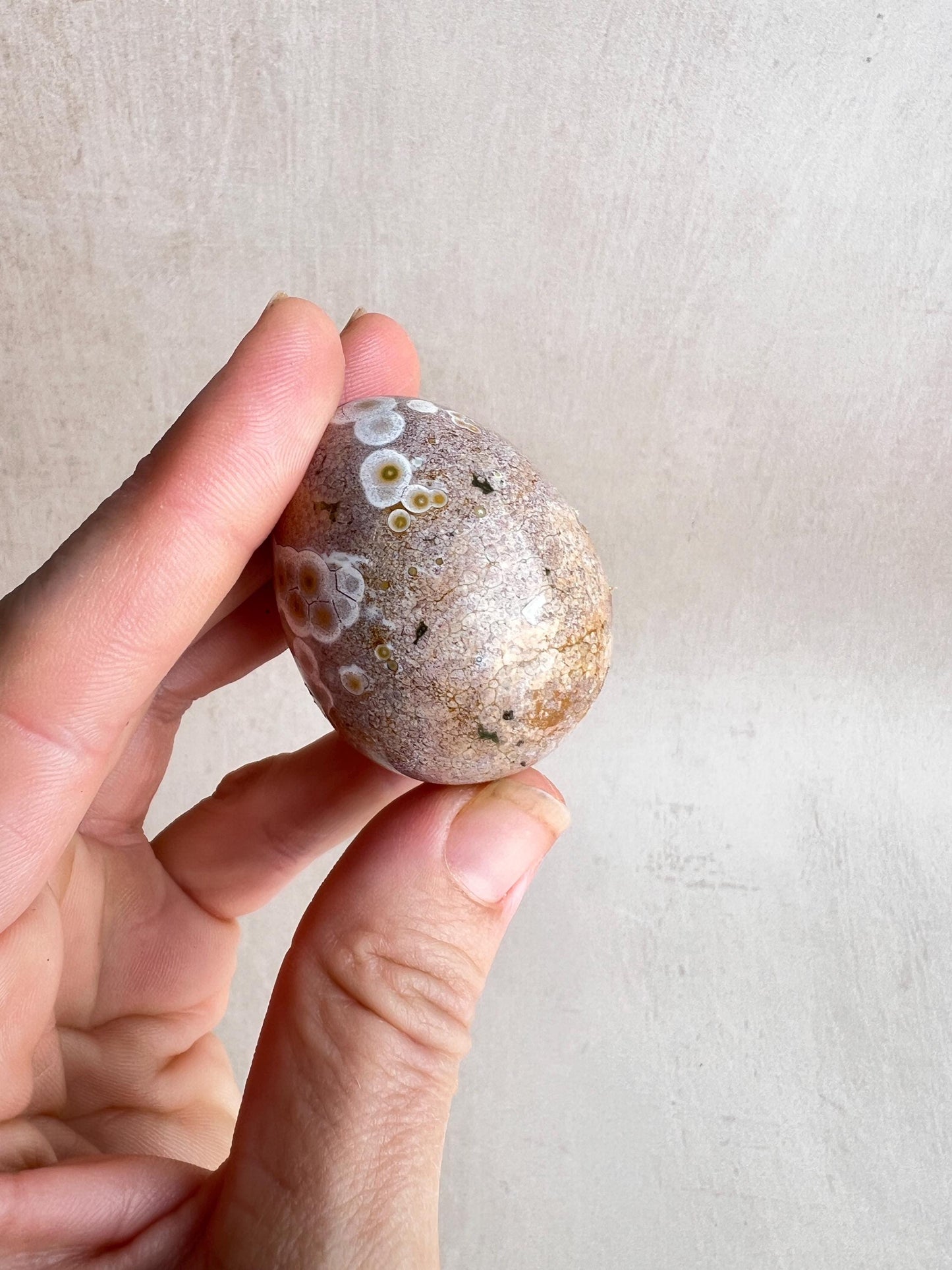 Polished Ocean Jasper Egg – Natural Healing Crystal Decor (43 mm)