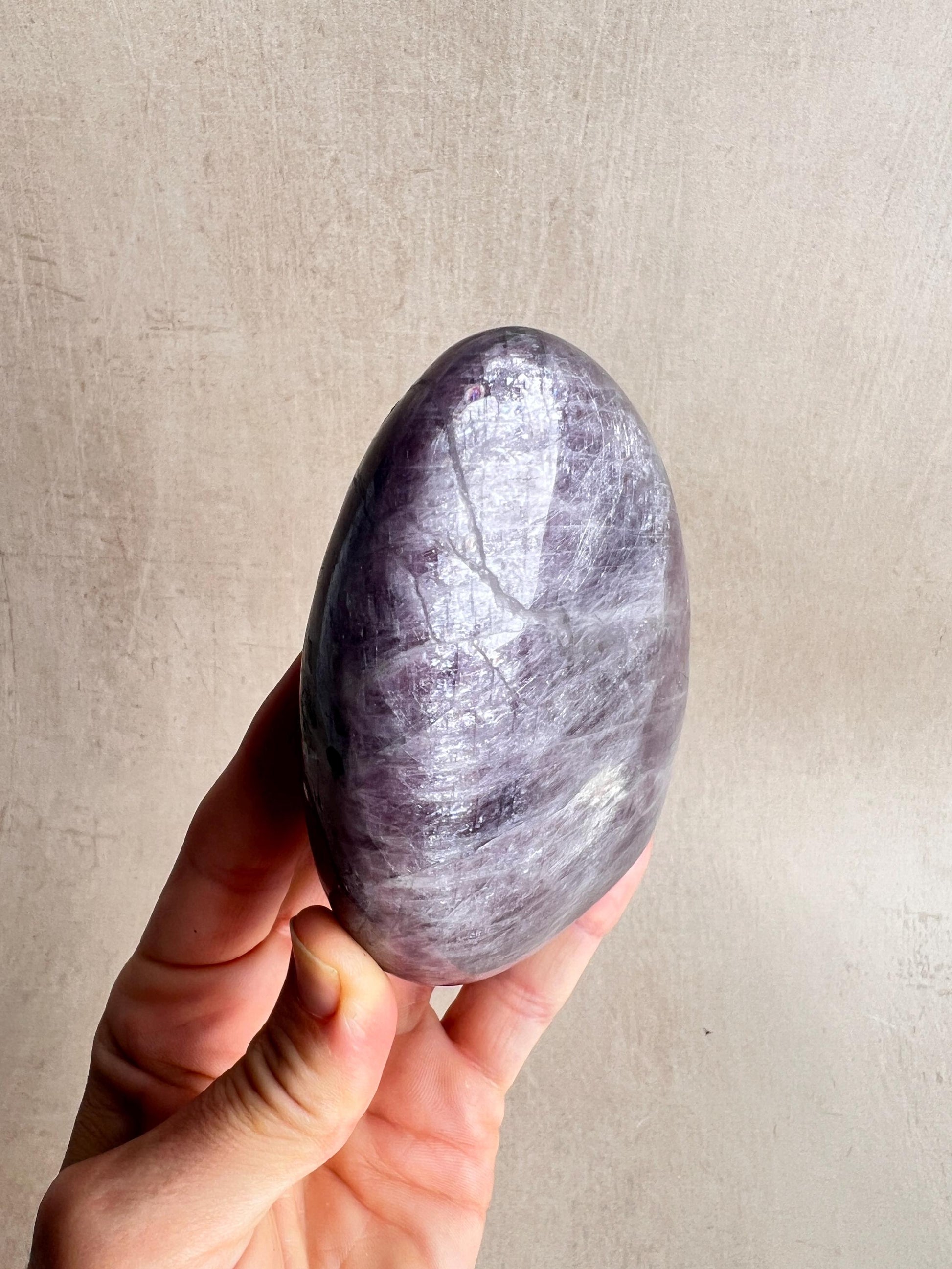 Purple Anhydrite Freeform: Polished Healing Crystal with Epidote