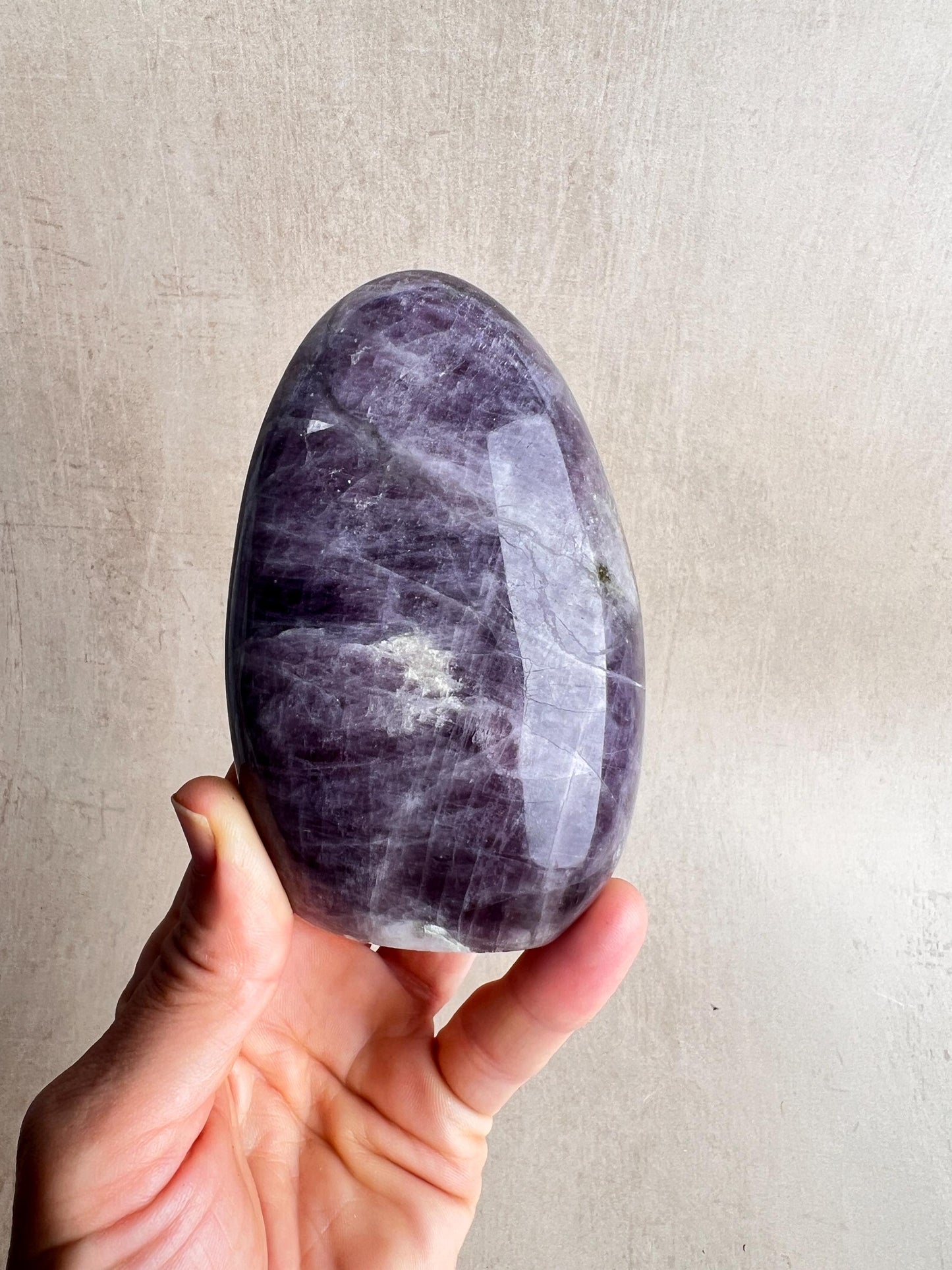 Purple Anhydrite Freeform: Polished Healing Crystal with Epidote