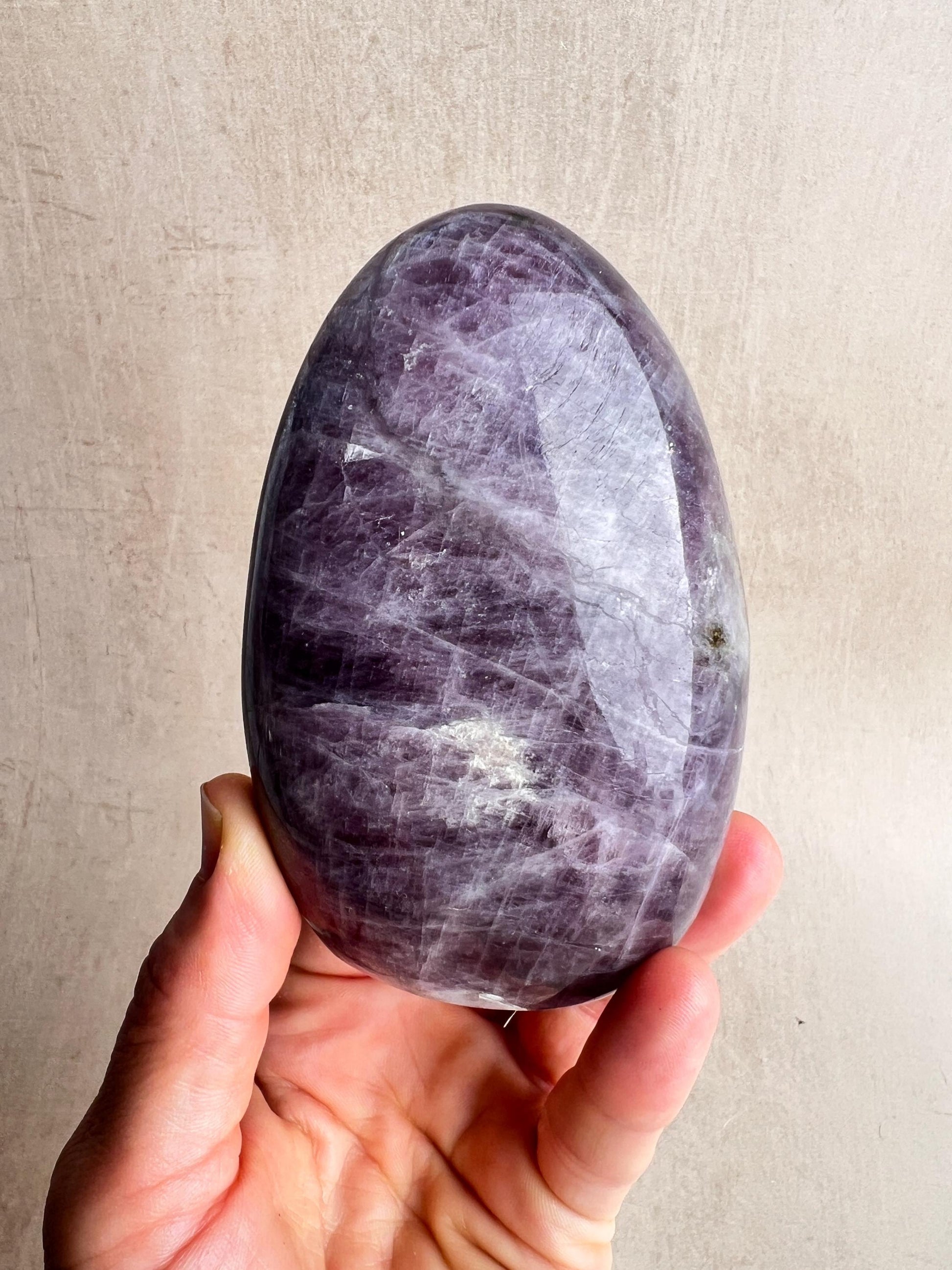 Purple Anhydrite Freeform: Polished Healing Crystal with Epidote