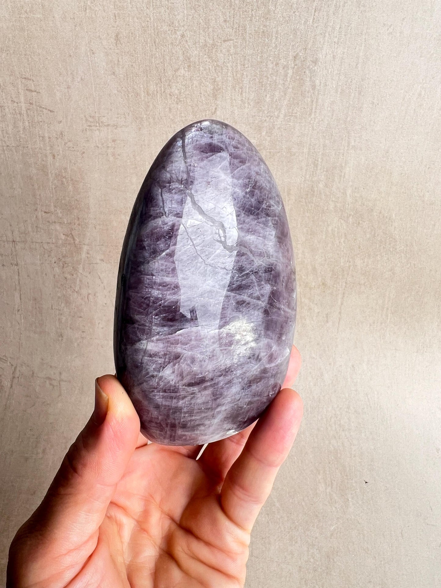 Purple Anhydrite Freeform: Polished Healing Crystal with Epidote