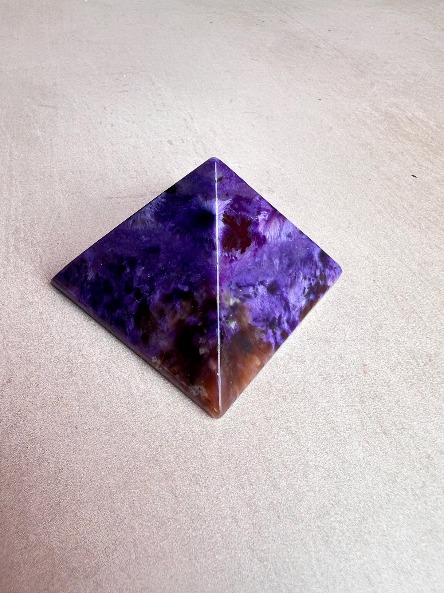 Charoite Pyramid: High Grade Crystal, Third Eye & Crown Chakra Stone
