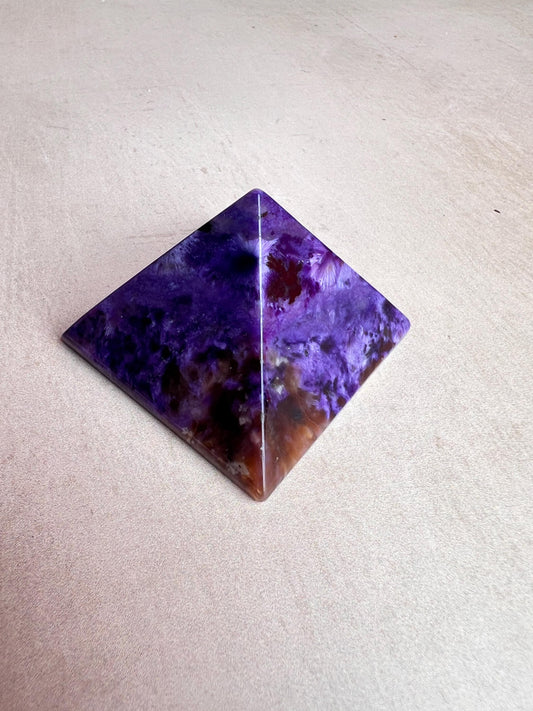 Charoite Pyramid: High Grade Crystal, Third Eye & Crown Chakra Stone