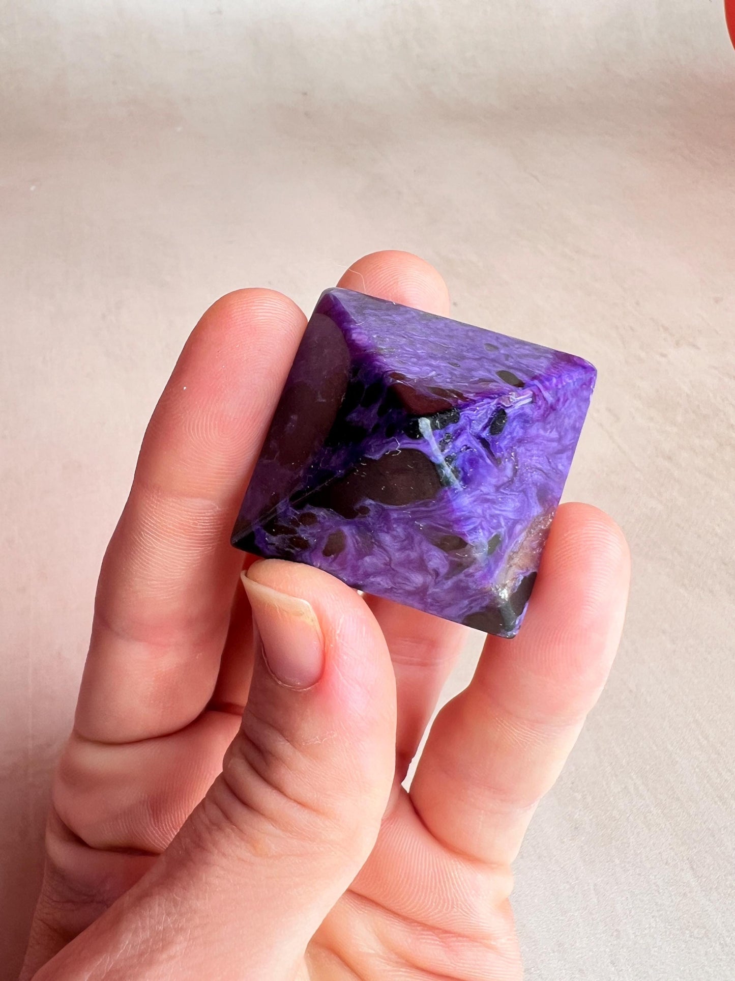 Charoite Pyramid: High Grade Crystal, Third Eye & Crown Chakra Stone