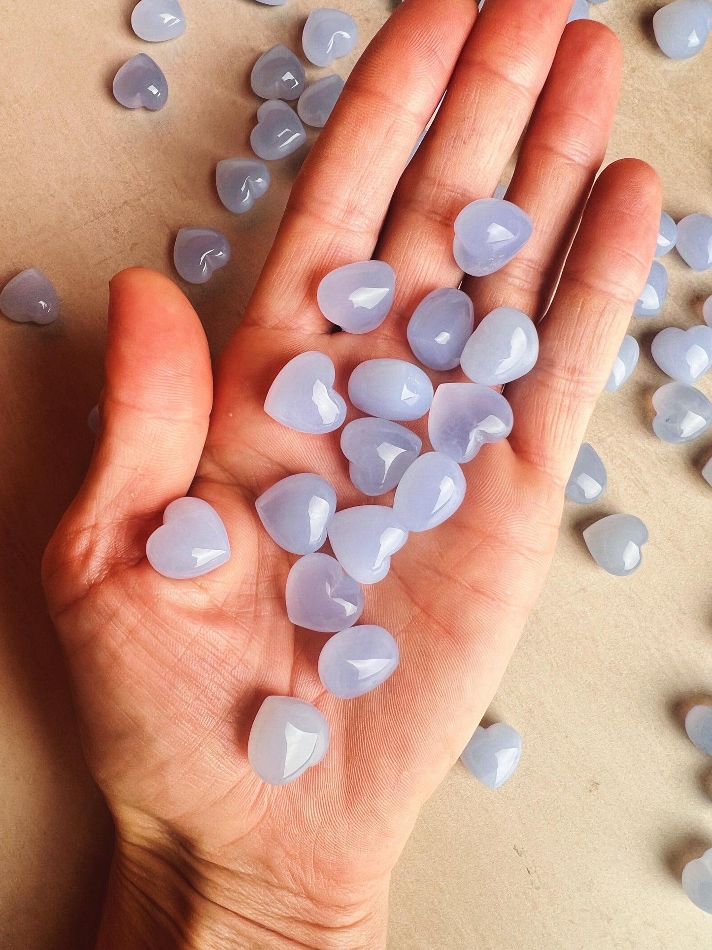 Blue Chalcedony Mini Heart: Calming Pocket Crystal - Healing Stone