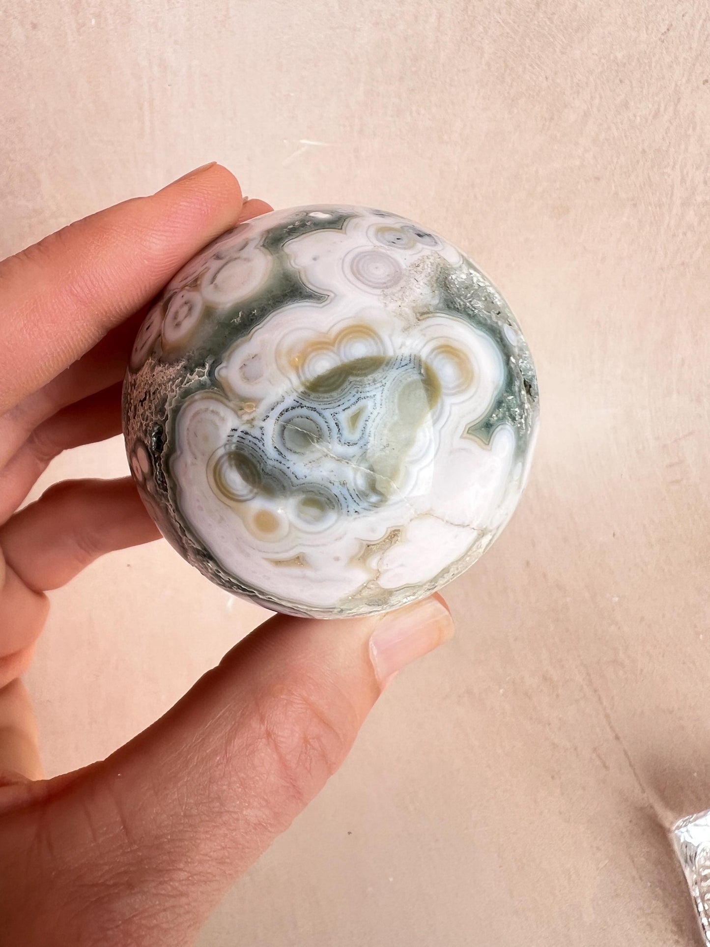 Ocean Jasper Sphere : Polished Crystal Ball, Vein 8