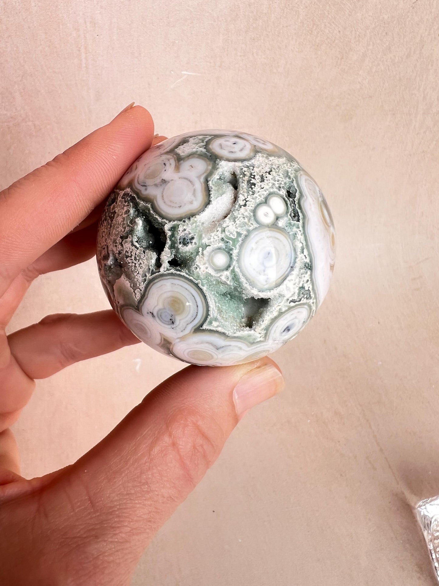 Ocean Jasper Sphere : Polished Crystal Ball, Vein 8
