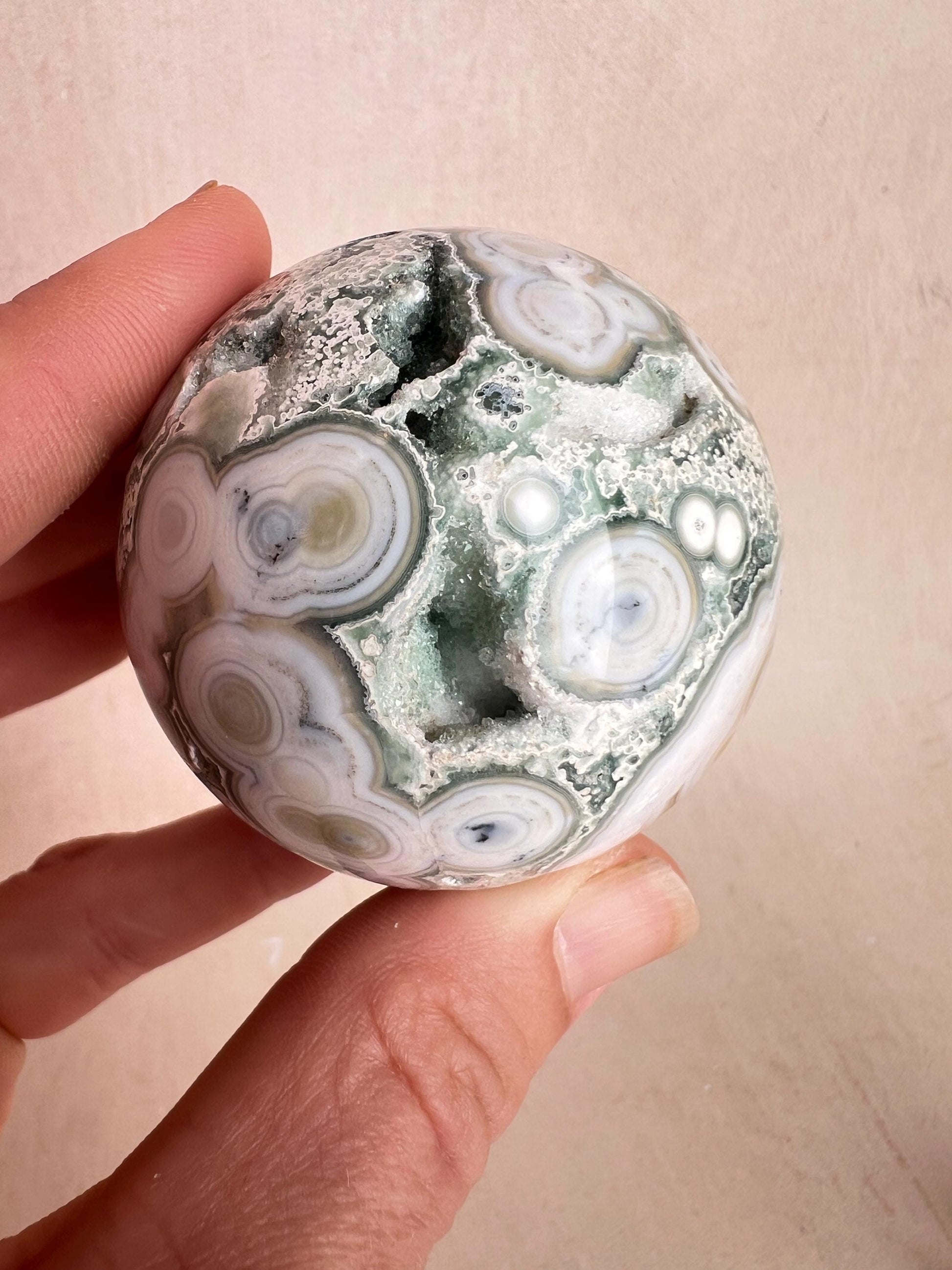 Ocean Jasper Sphere : Polished Crystal Ball, Vein 8
