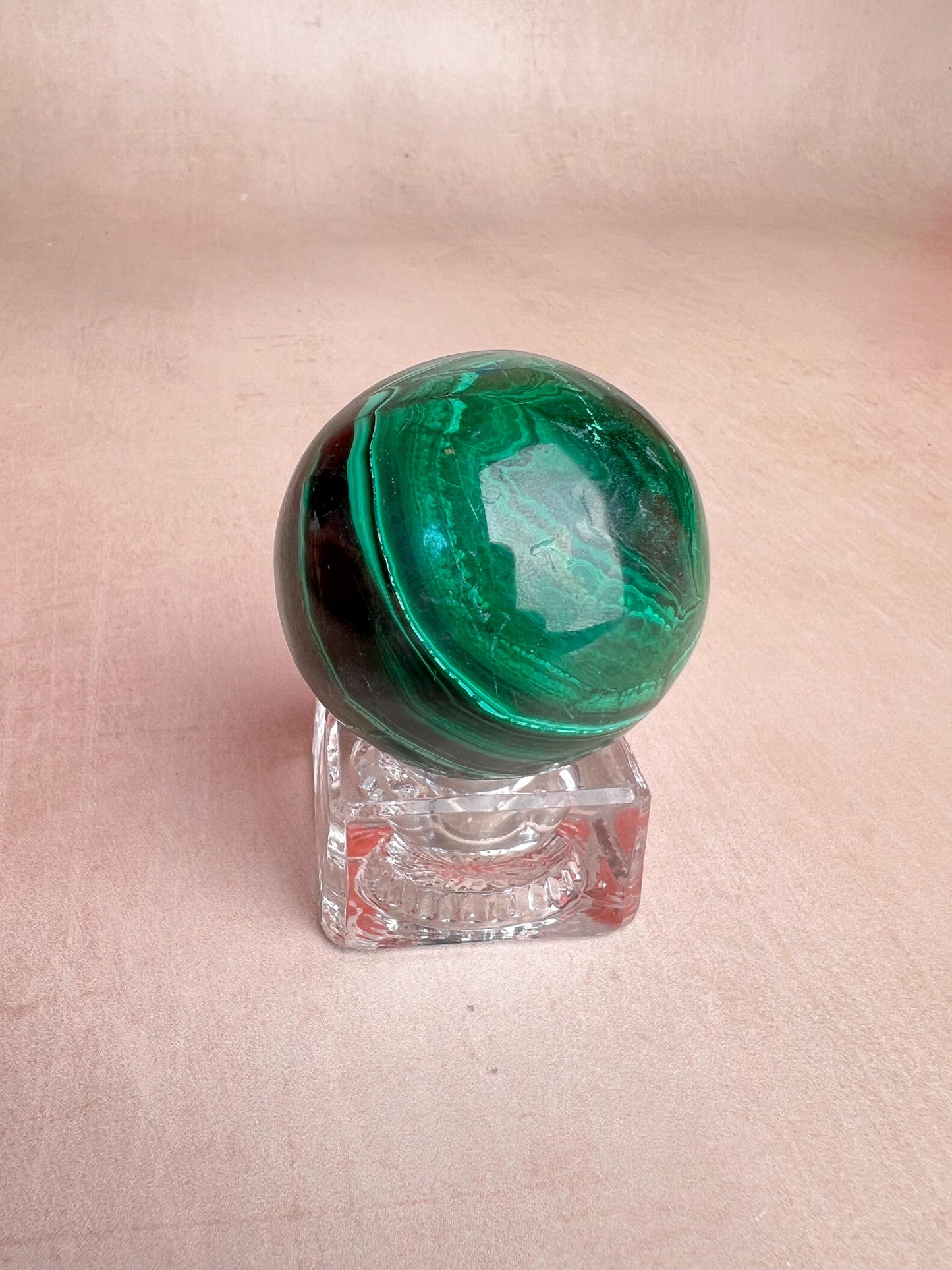 Polished Malachite Sphere: Natural Green Crystal Ball, Protection Stone