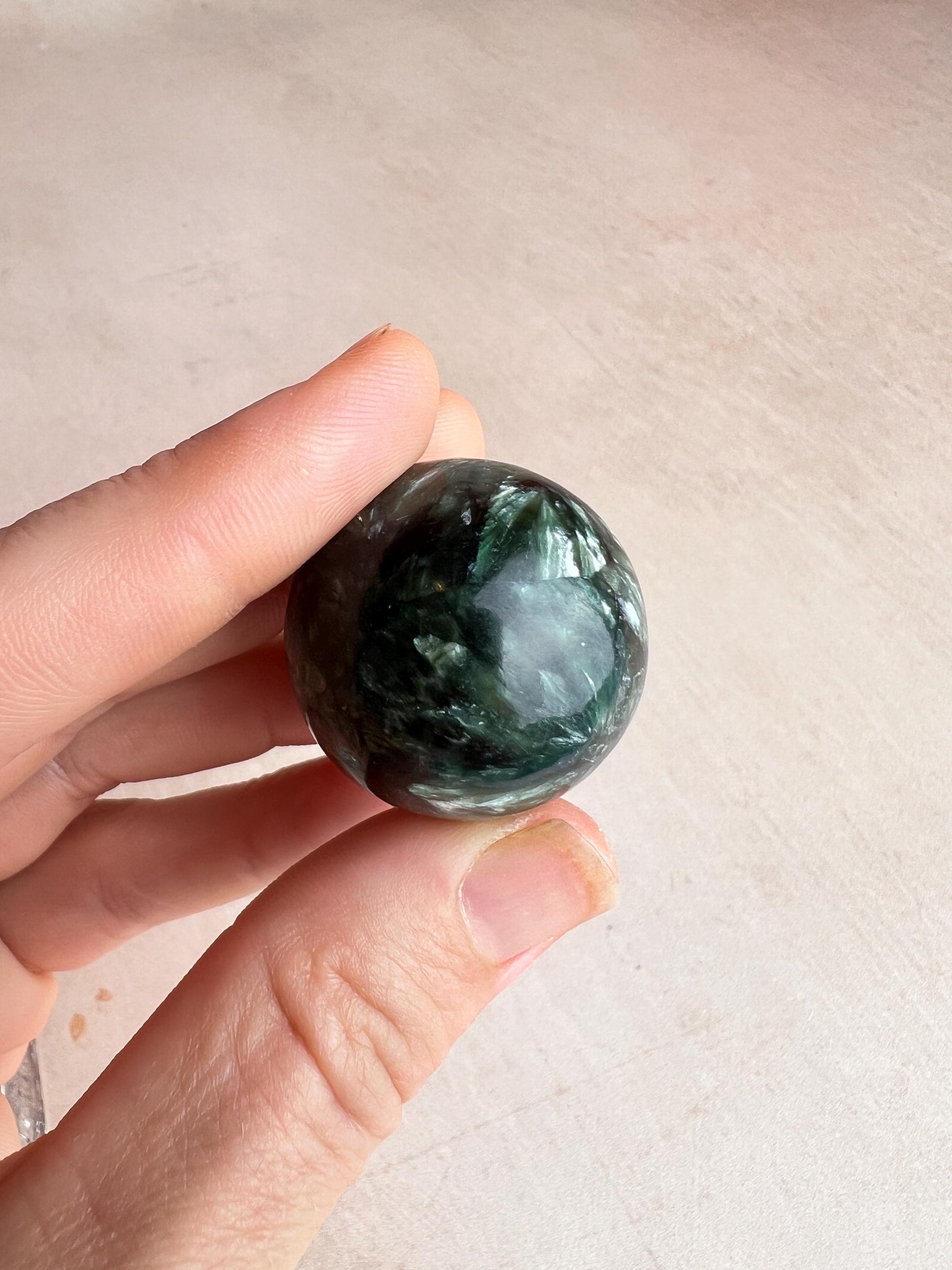 Seraphinite Mini Sphere | Polished Healing Crystal Ball, Russia (25mm)