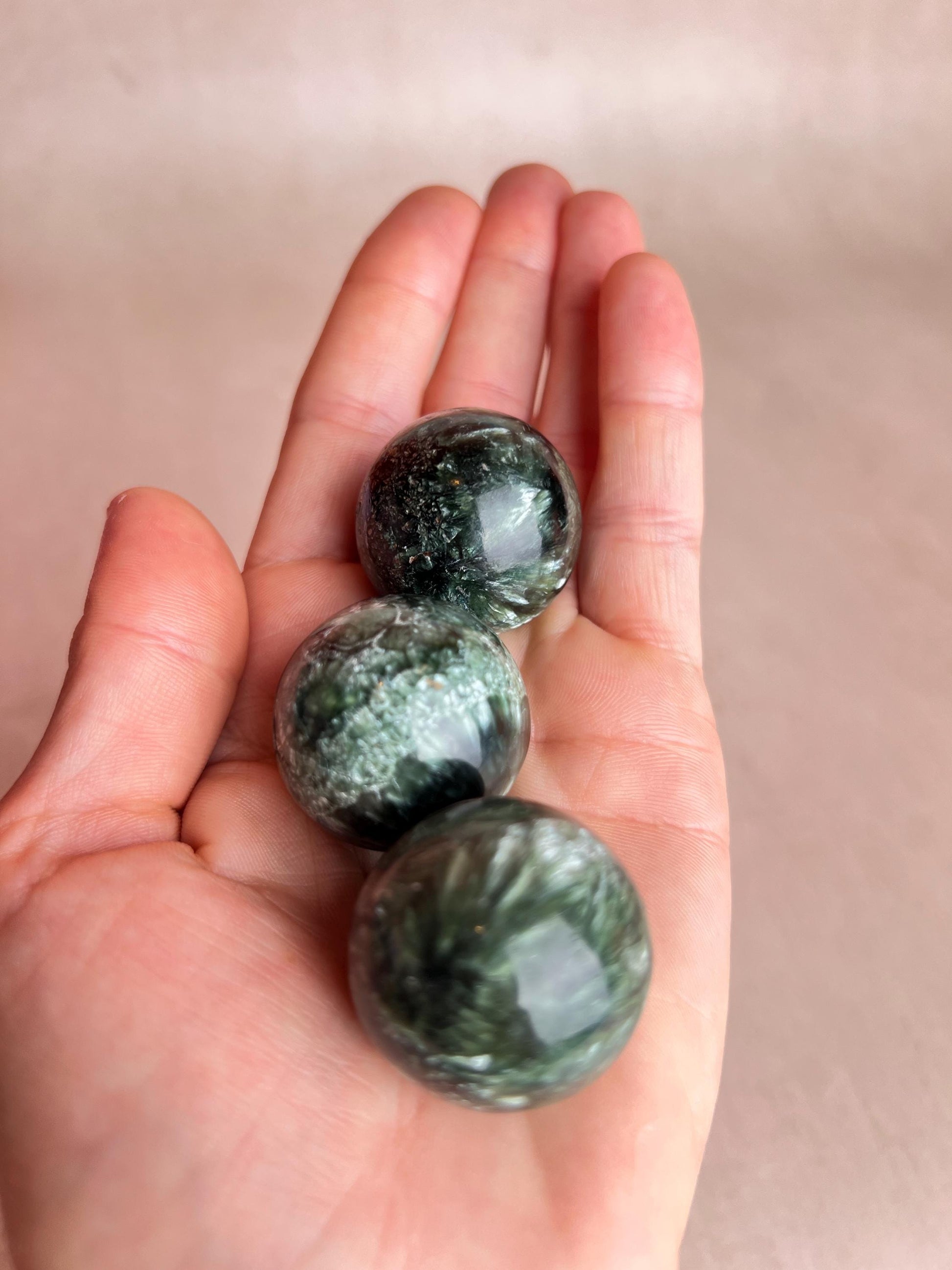 Seraphinite Mini Sphere | Polished Healing Crystal Ball, Russia (25mm)