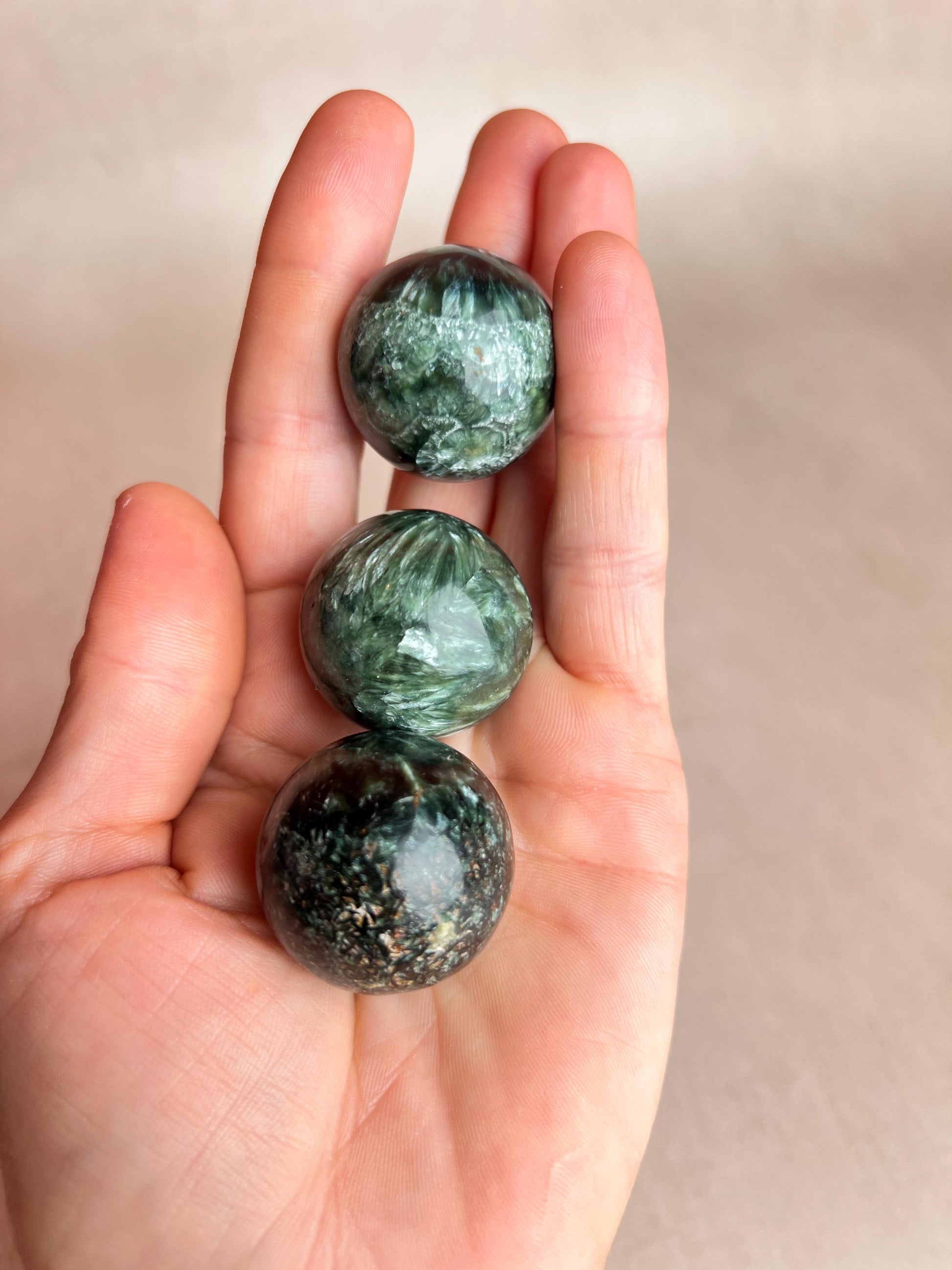 Seraphinite Mini Sphere | Polished Healing Crystal Ball, Russia (25mm)