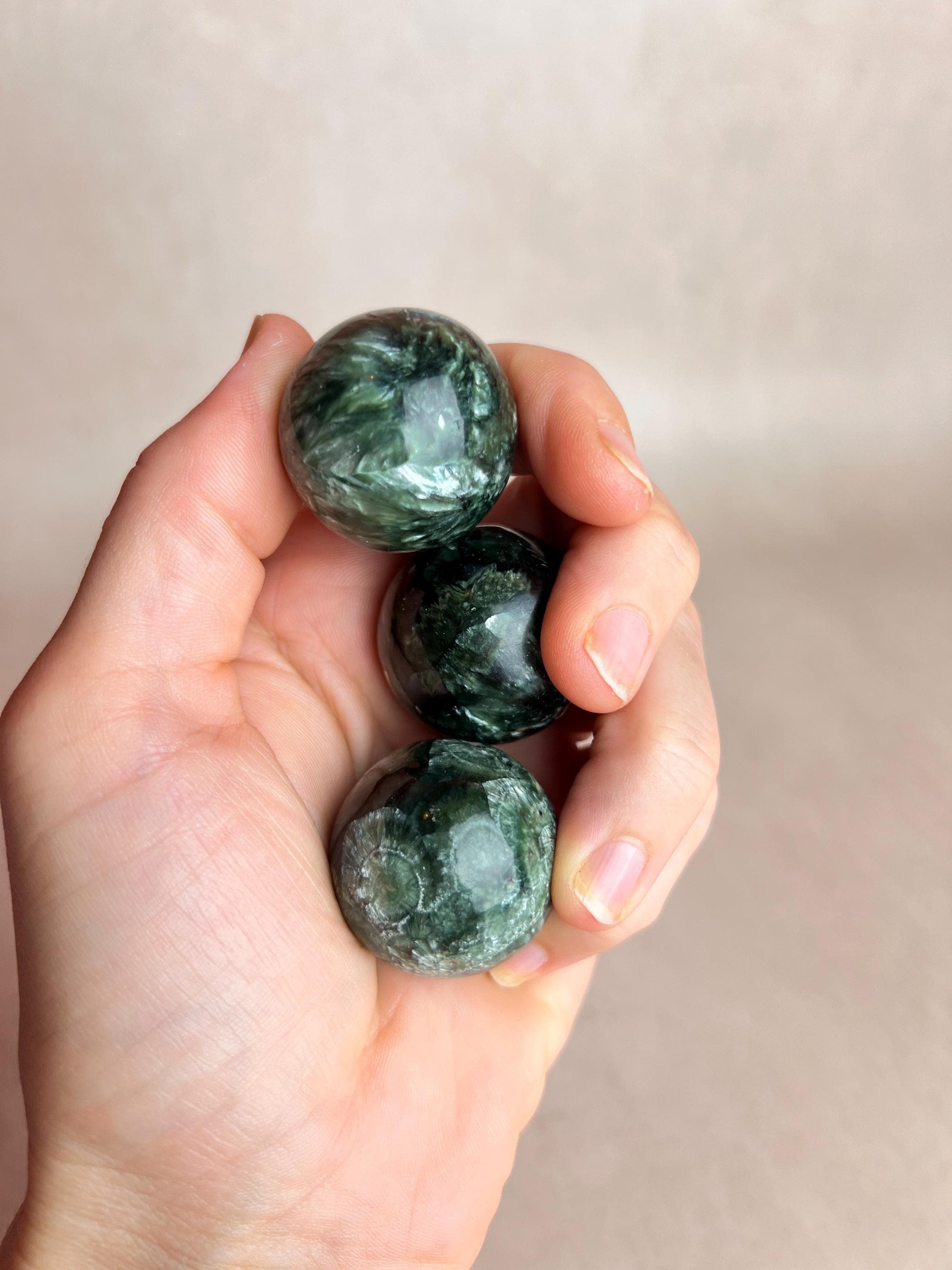 Seraphinite Mini Sphere | Polished Healing Crystal Ball, Russia (25mm)