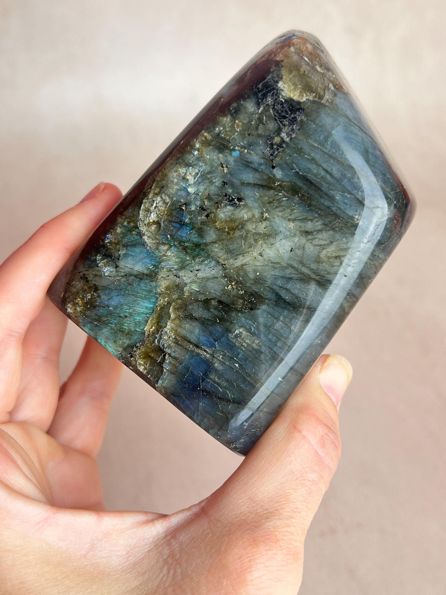 Polished Labradorite Free Form: Blue Flash Crystal, Spiritual Decor