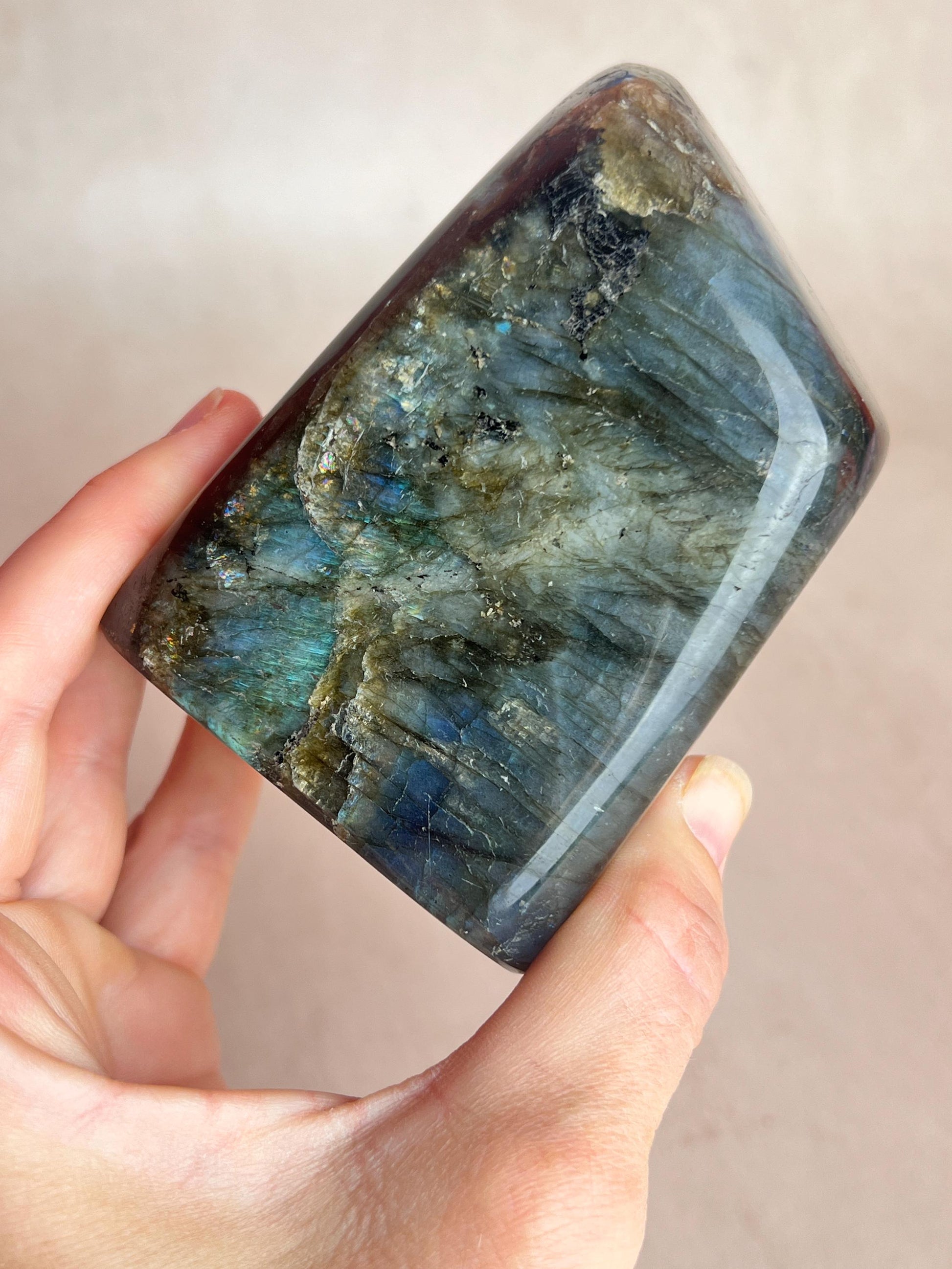 Polished Labradorite Free Form: Blue Flash Crystal, Spiritual Decor