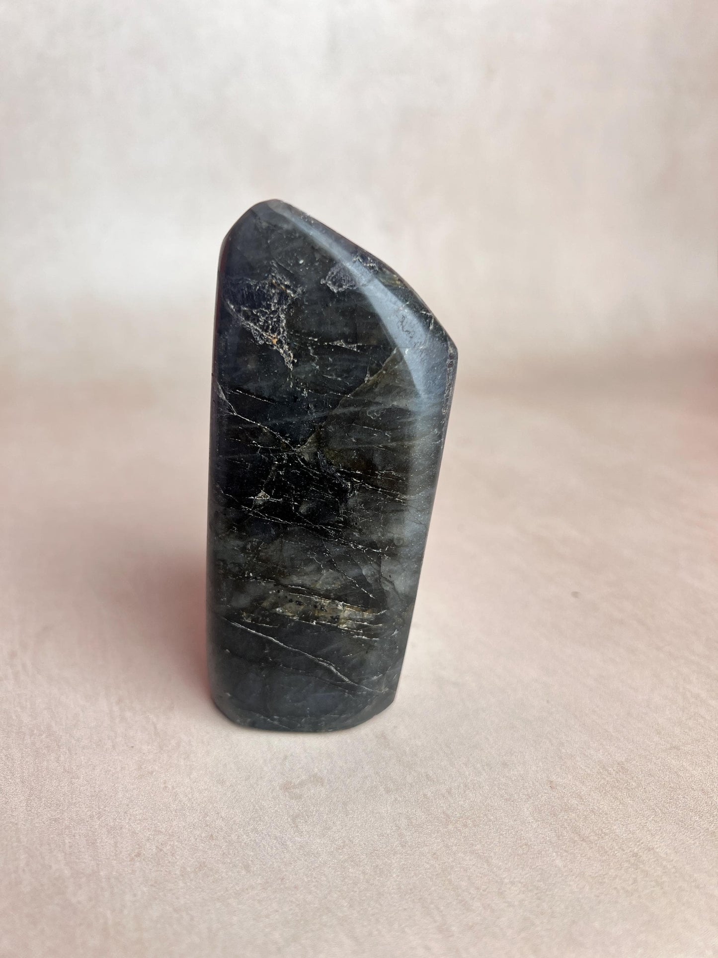 Flashy Blue Labradorite Free Form: Polished Healing Crystal, Spiritual Decor