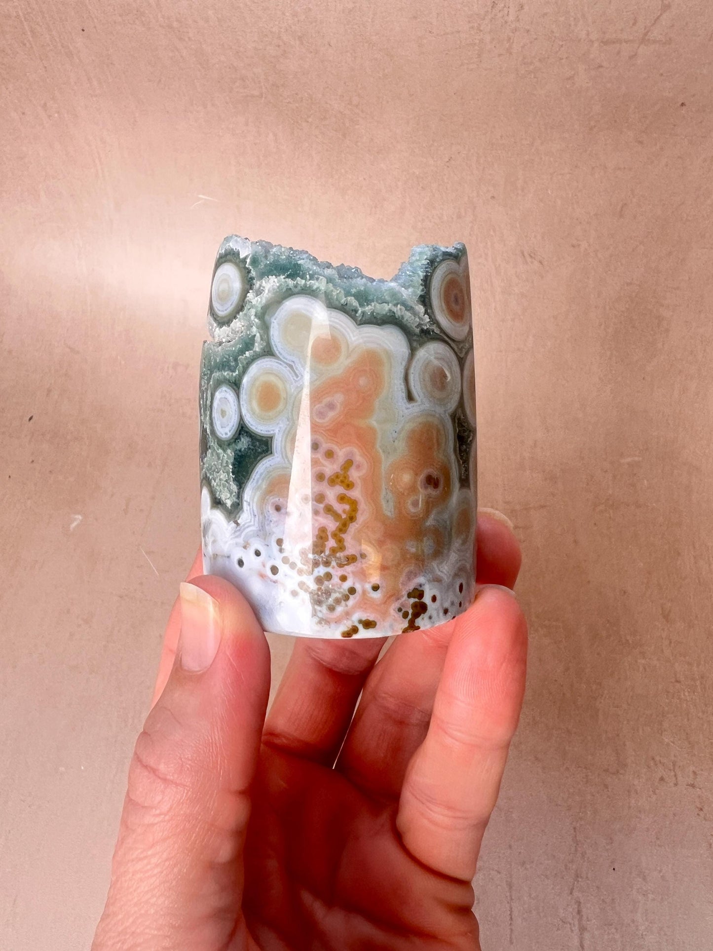 Ocean Jasper Druzy Core | Rare Polished Crystal | Collector Crystal Gift Vein 8